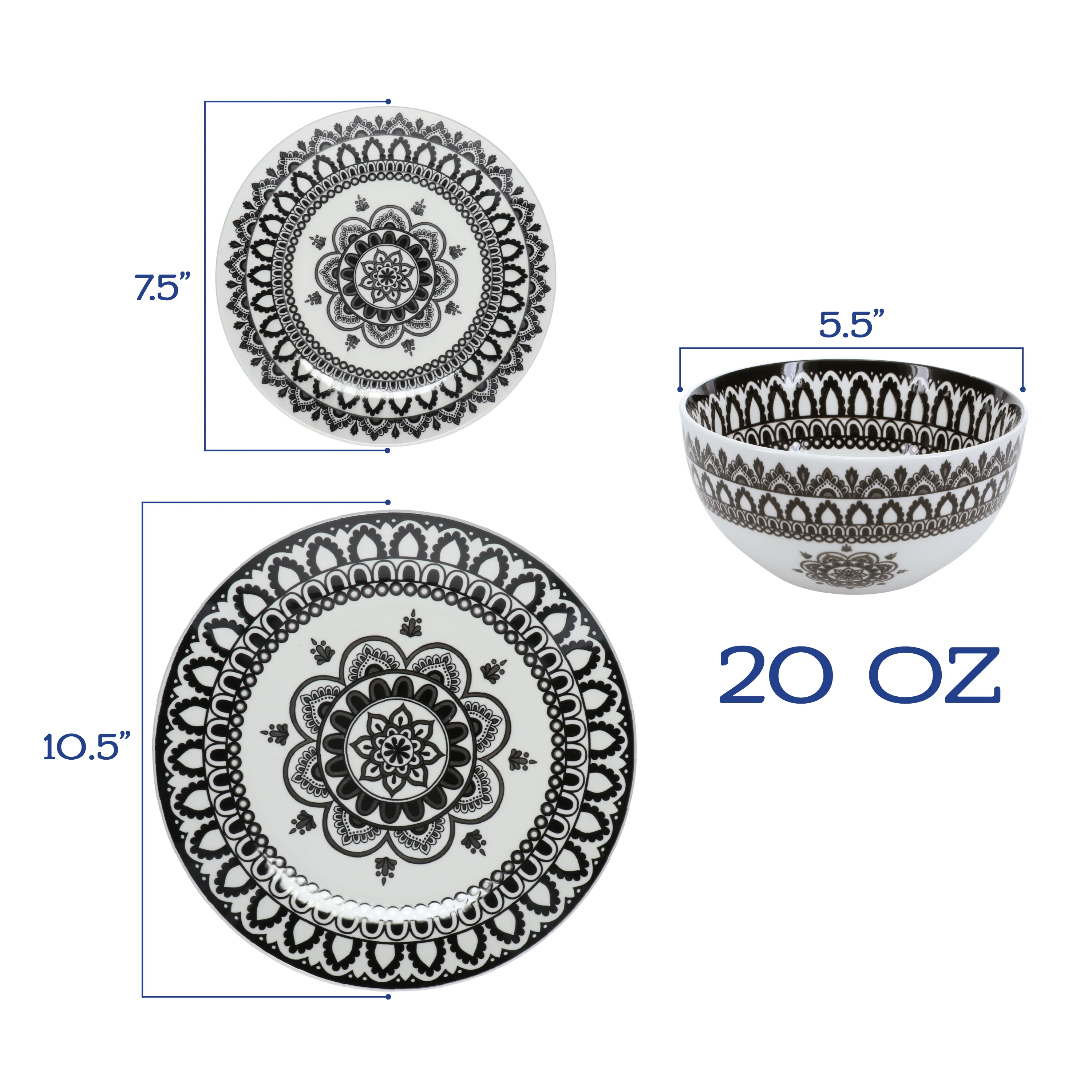 Arabesque 12 Piece Dinnerware Set - Image 13