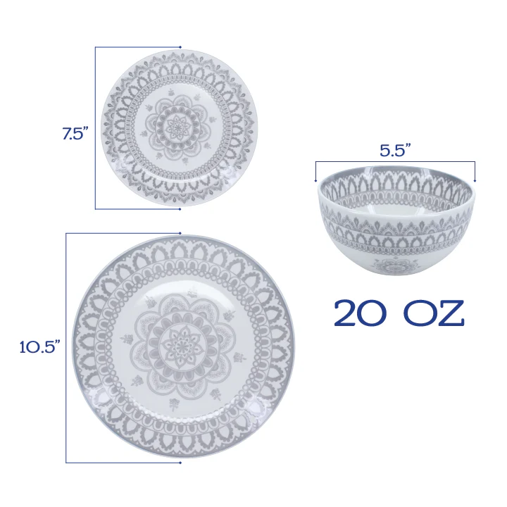 Arabesque 12 Piece Dinnerware Set - Image 3