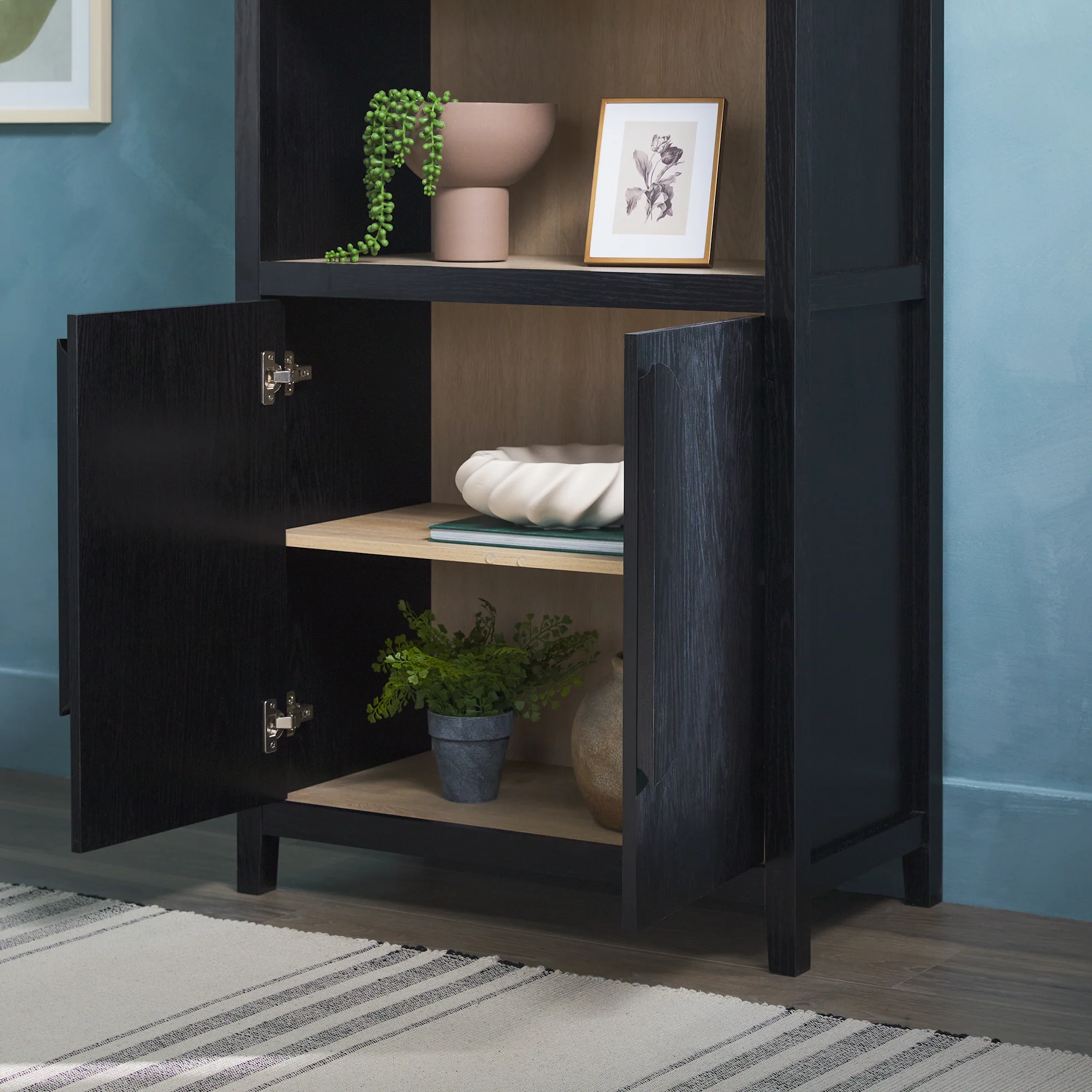 Arched Bookcase with 3 Spacious Shelves and Lower Doors - Image 10