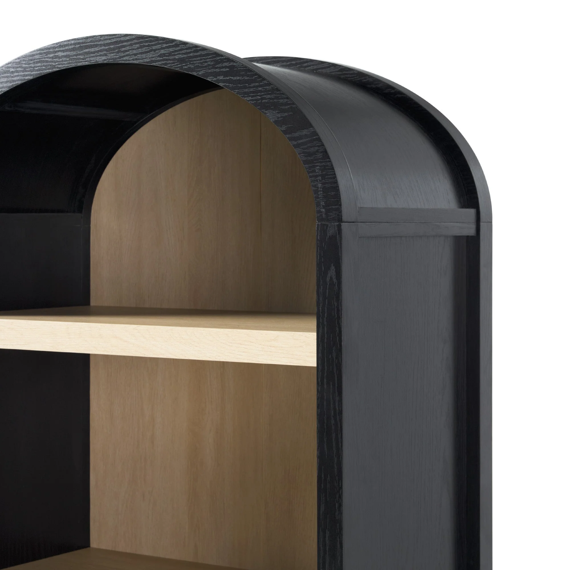Arched Bookcase with 3 Spacious Shelves and Lower Doors - Image 4