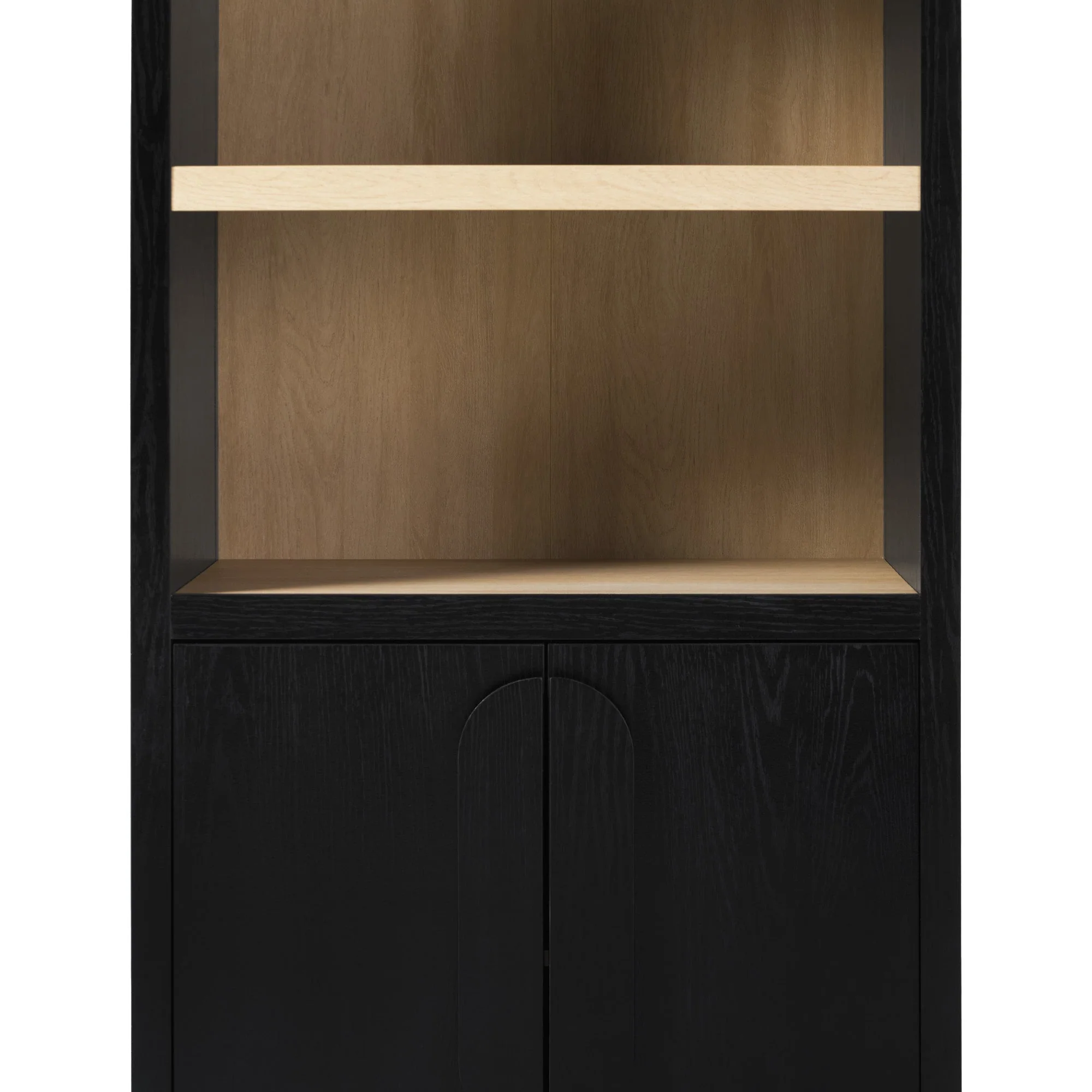 Arched Bookcase with 3 Spacious Shelves and Lower Doors - Image 5