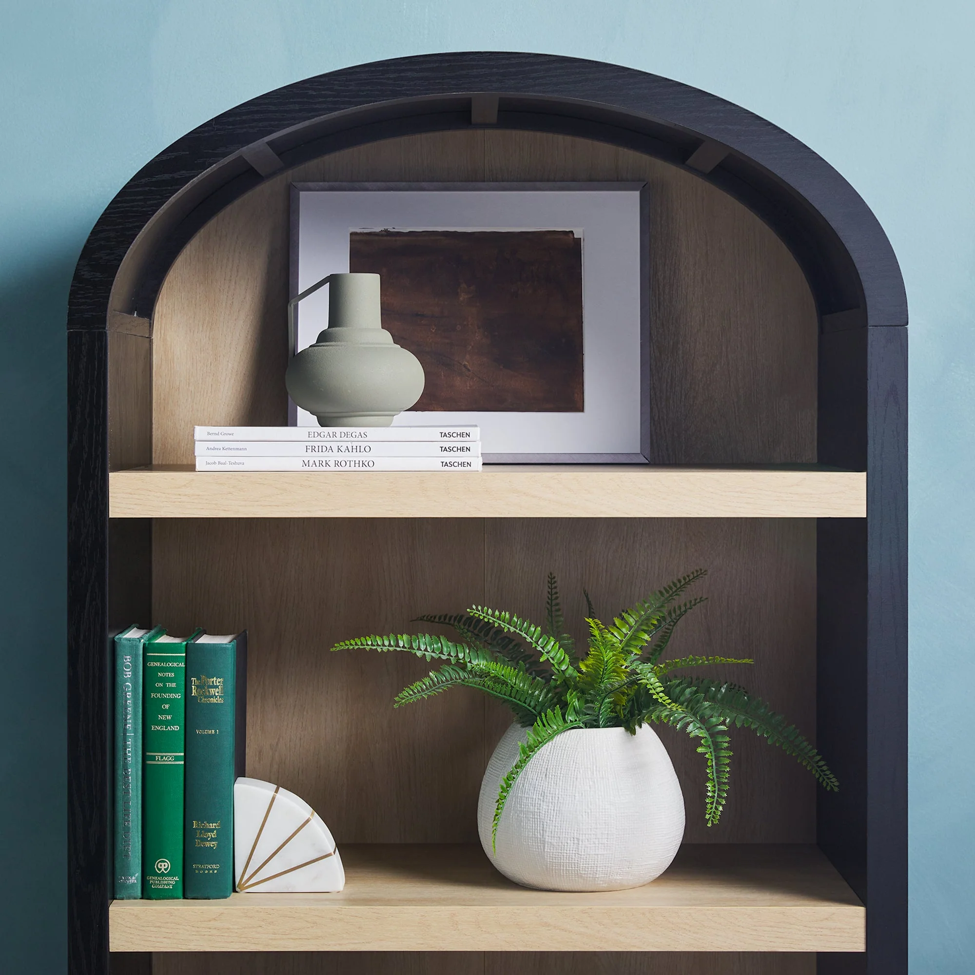 Arched Bookcase with 3 Spacious Shelves and Lower Doors - Image 9