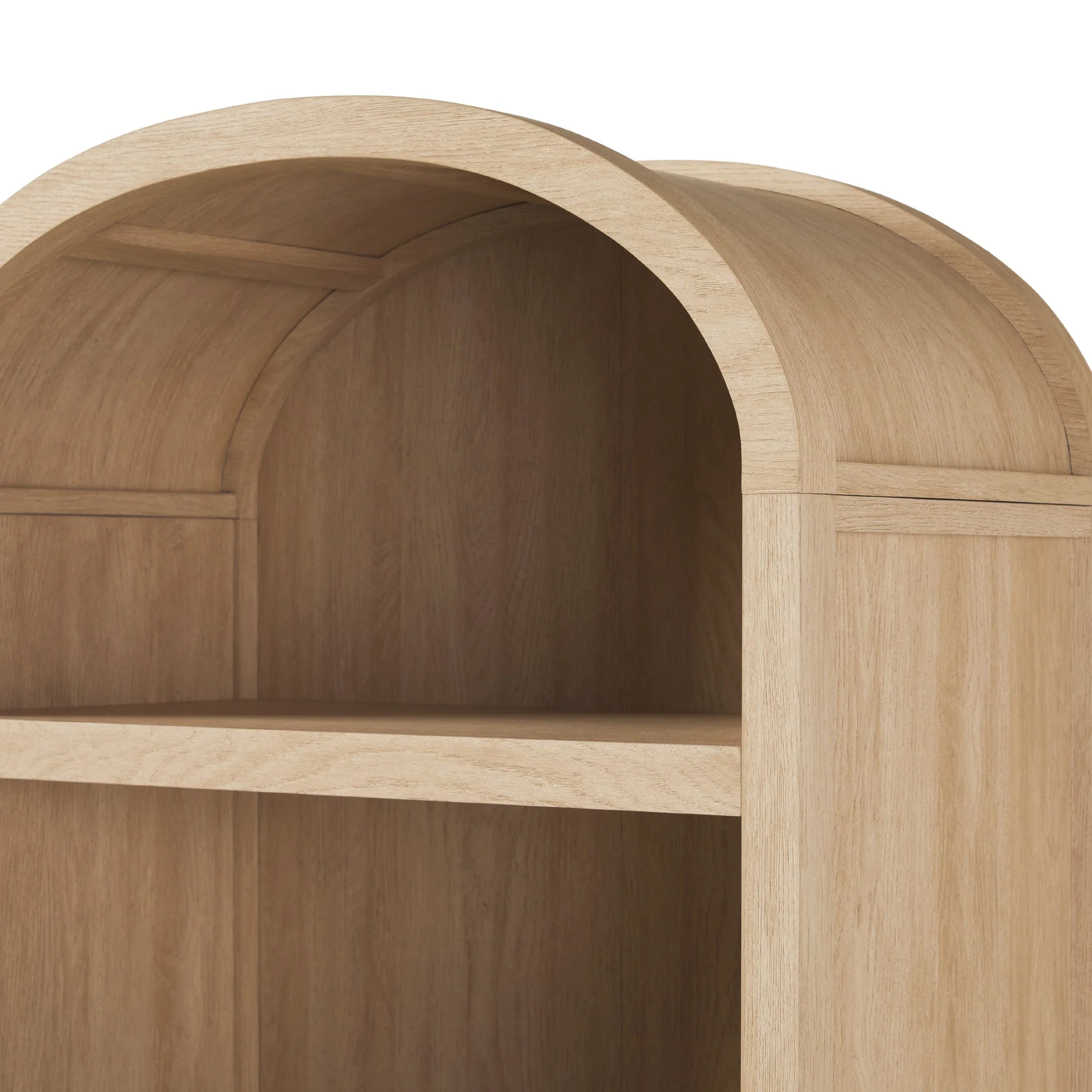 Arched Bookcase with 3 Spacious Shelves and Lower Doors - Image 5