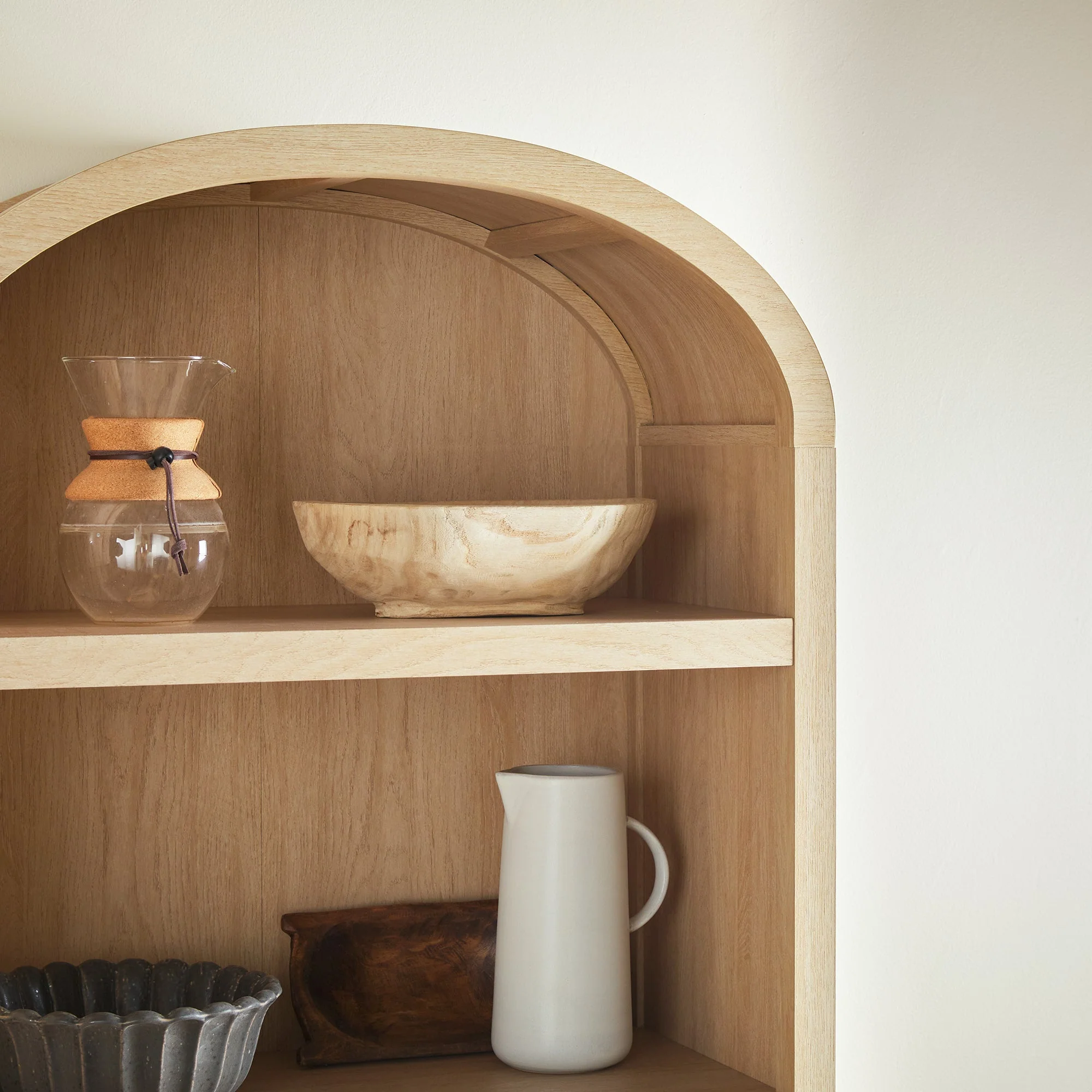 Arched Bookcase with 3 Spacious Shelves and Lower Doors - Image 7