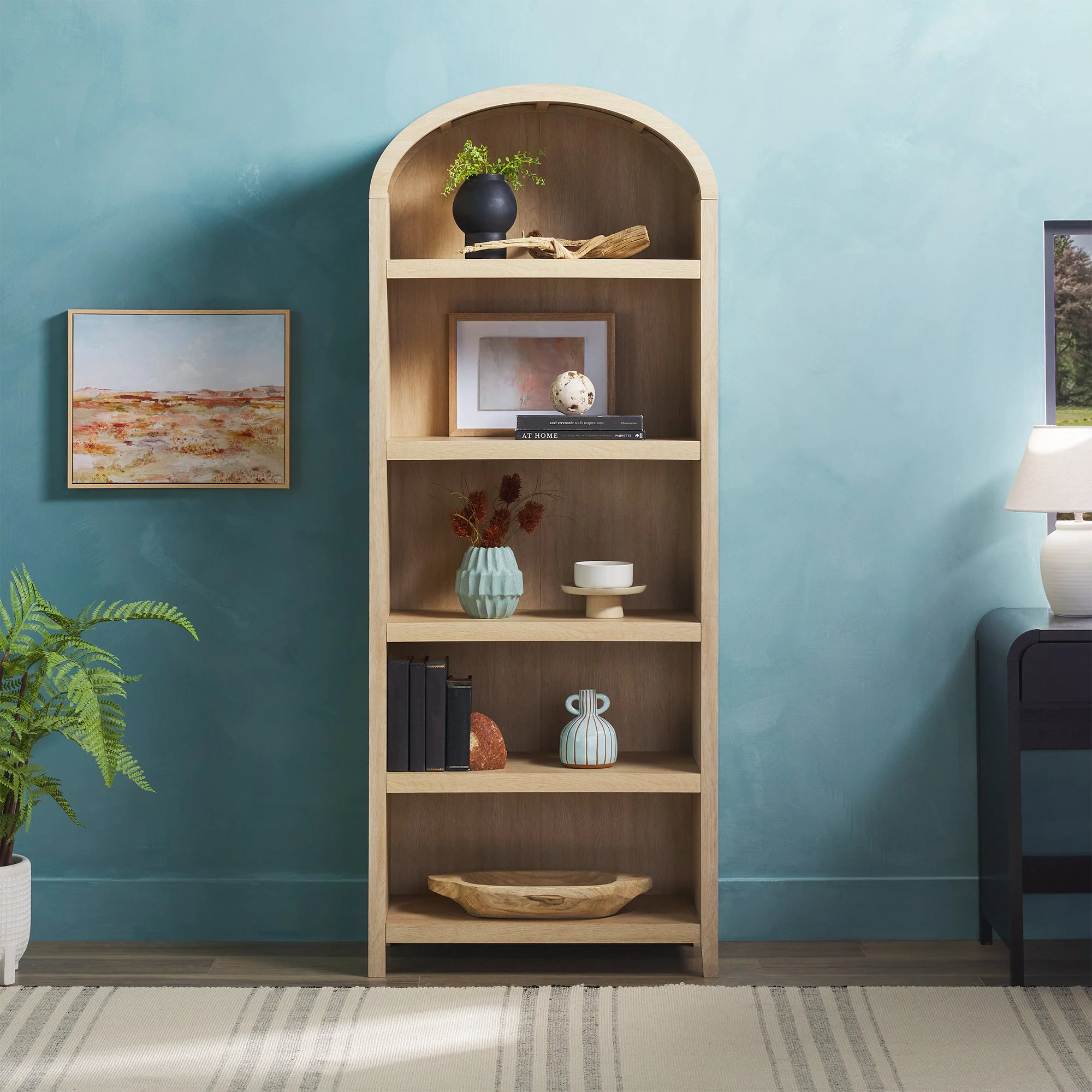 Arched Bookcase with 5 Spacious Shelves - Image 9