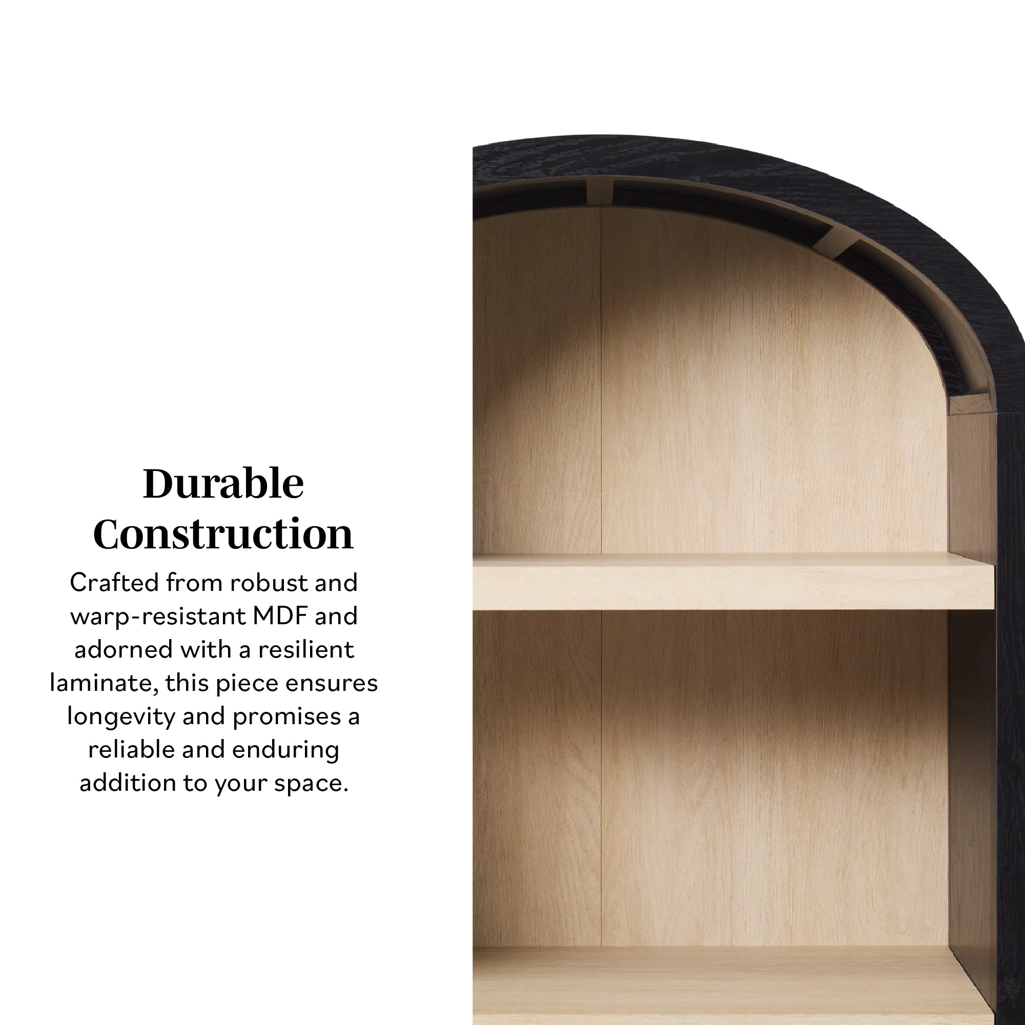 Arched Bookcase with 5 Spacious Shelves - Image 9
