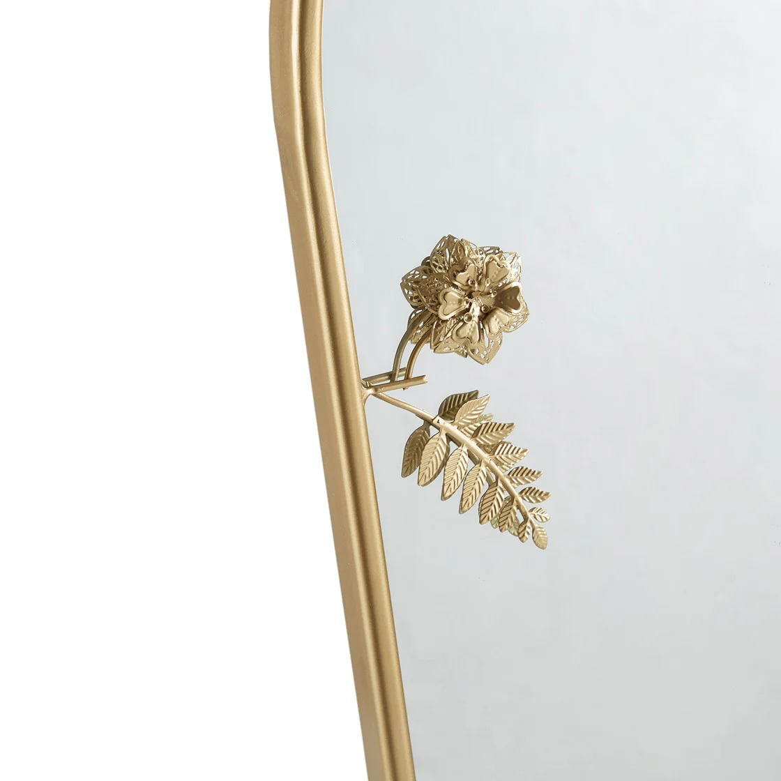 Arched Metal Floral Wall Mirror - Image 3
