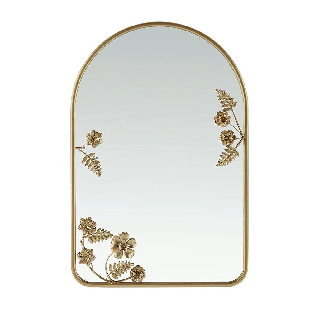 Arched Metal Floral Wall Mirror - Image 6