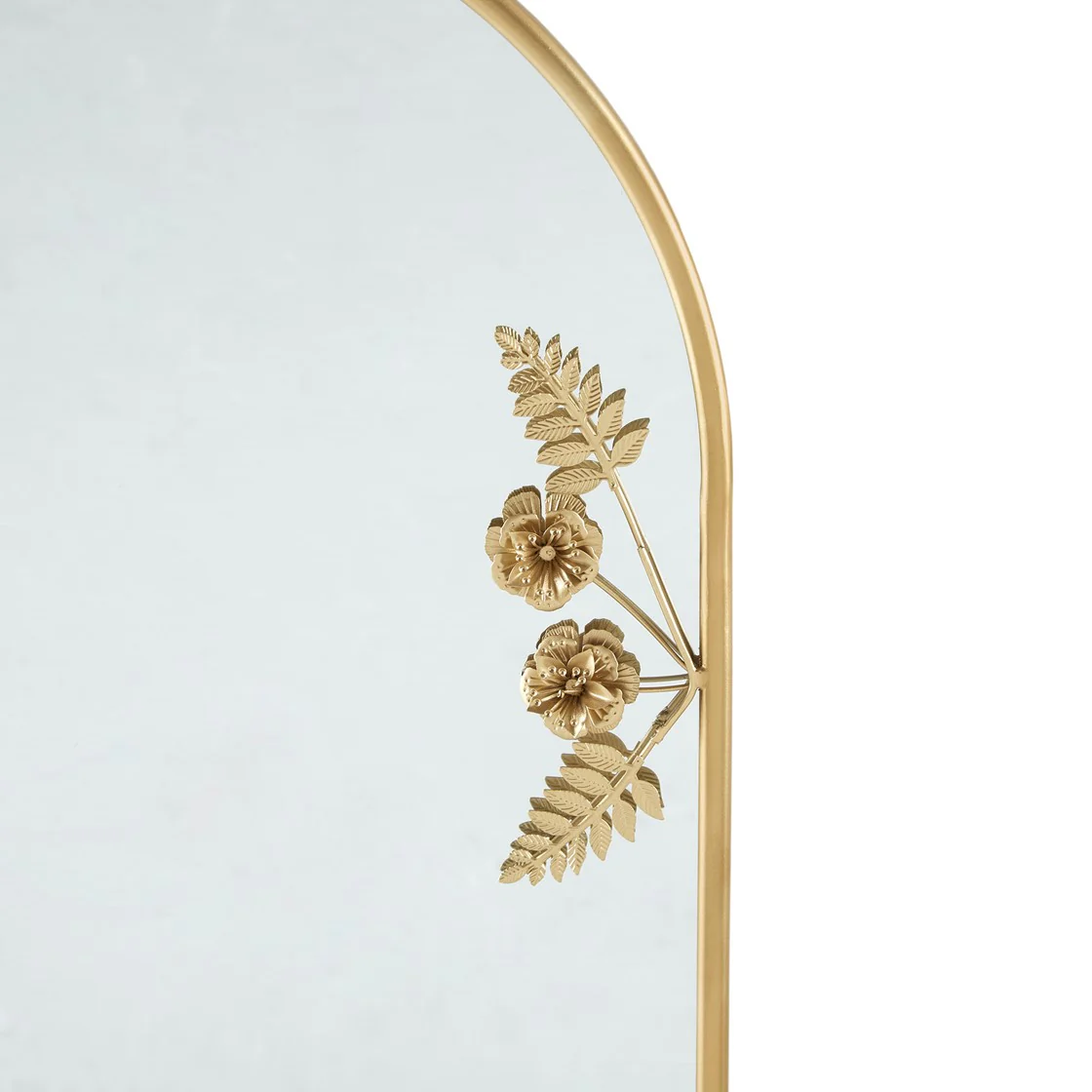 Arched Metal Floral Wall Mirror - Image 8