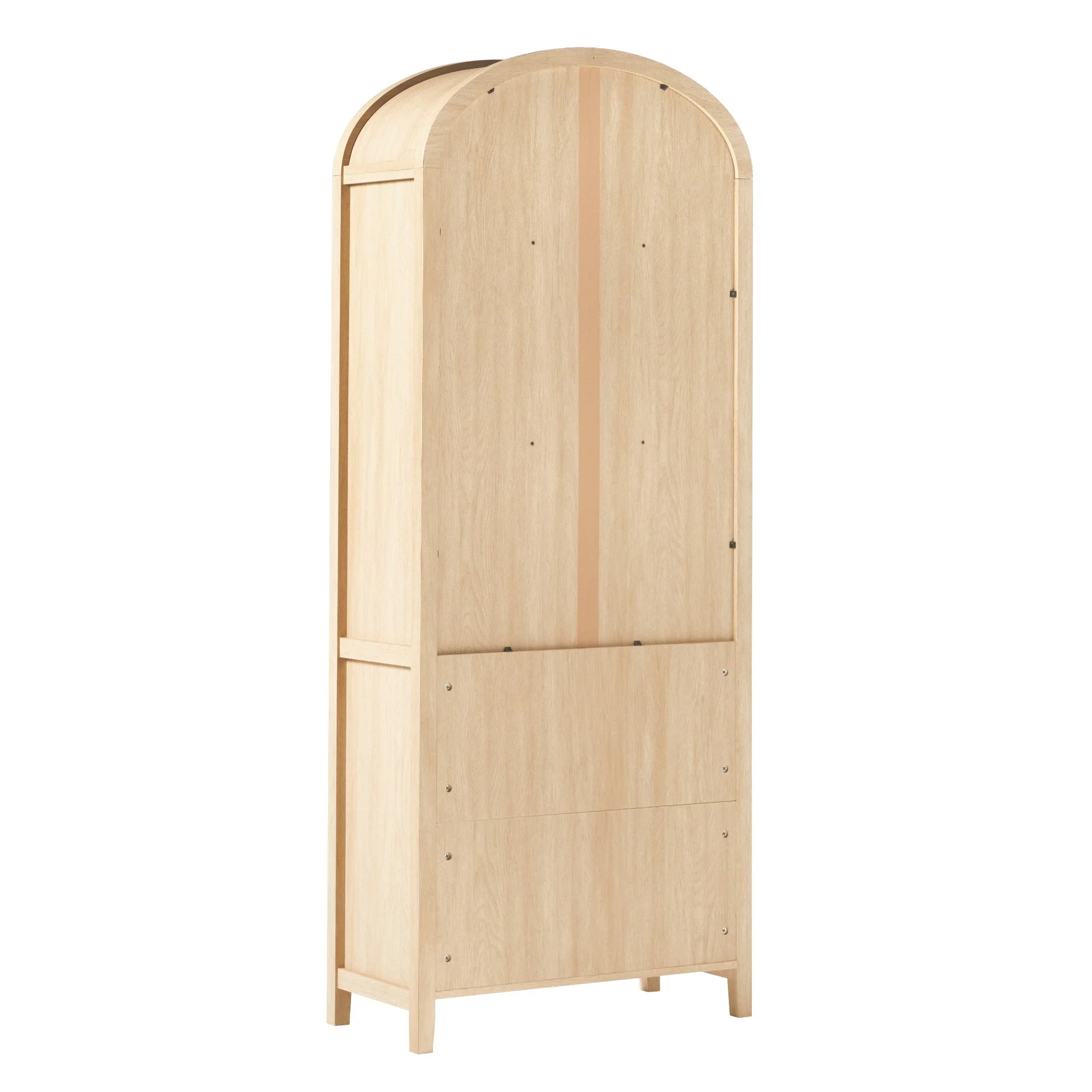 Arched Tall Bookcase with Glass Doors and 5 Shelves - Image 3