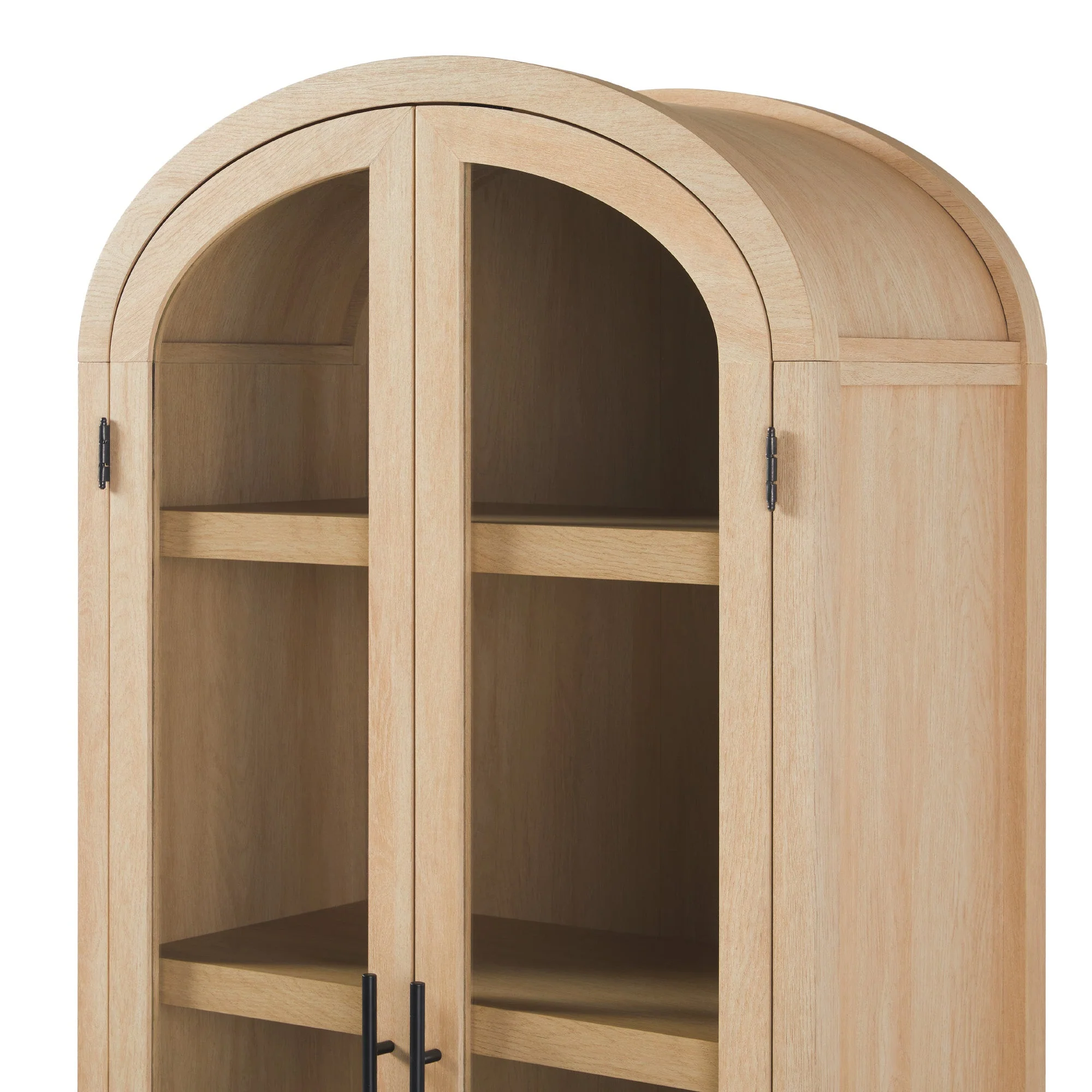 Arched Tall Bookcase with Glass Doors and 5 Shelves - Image 4