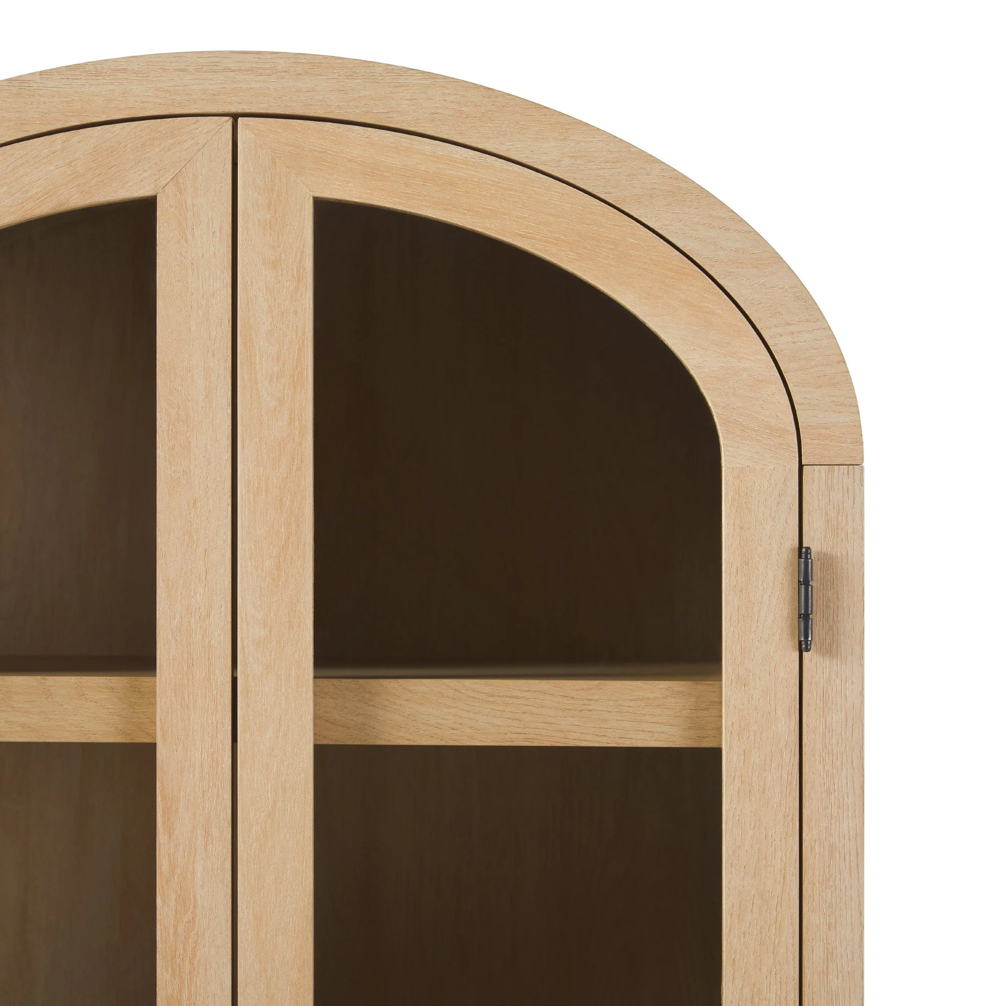 Arched Tall Bookcase with Glass Doors and 5 Shelves - Image 5