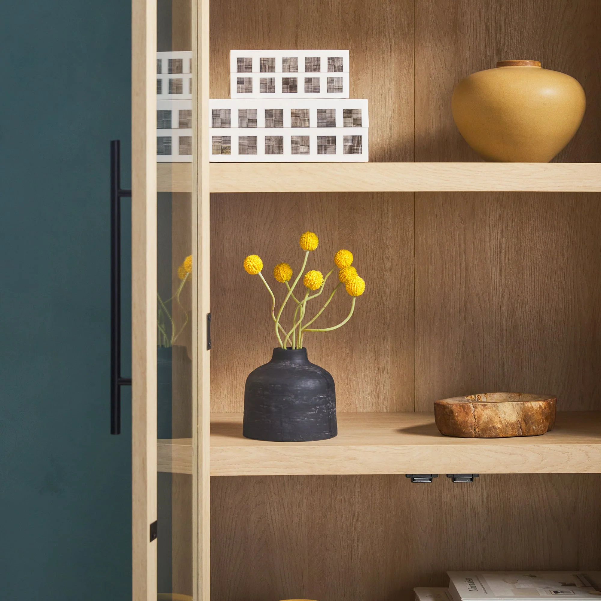 Arched Tall Bookcase with Glass Doors and 5 Shelves - Image 7