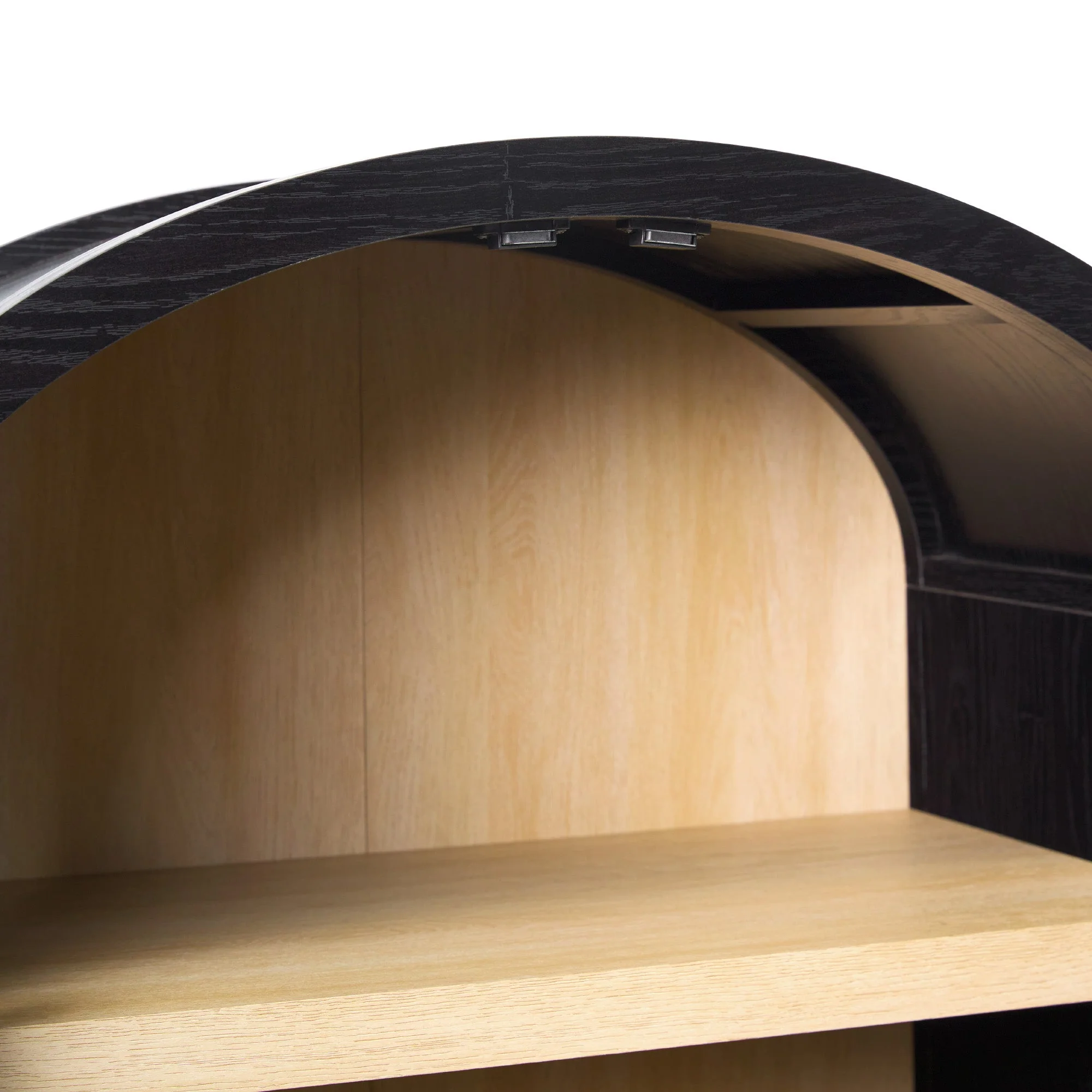 Arched Tall Bookcase with Glass Doors and 5 Shelves - Image 5