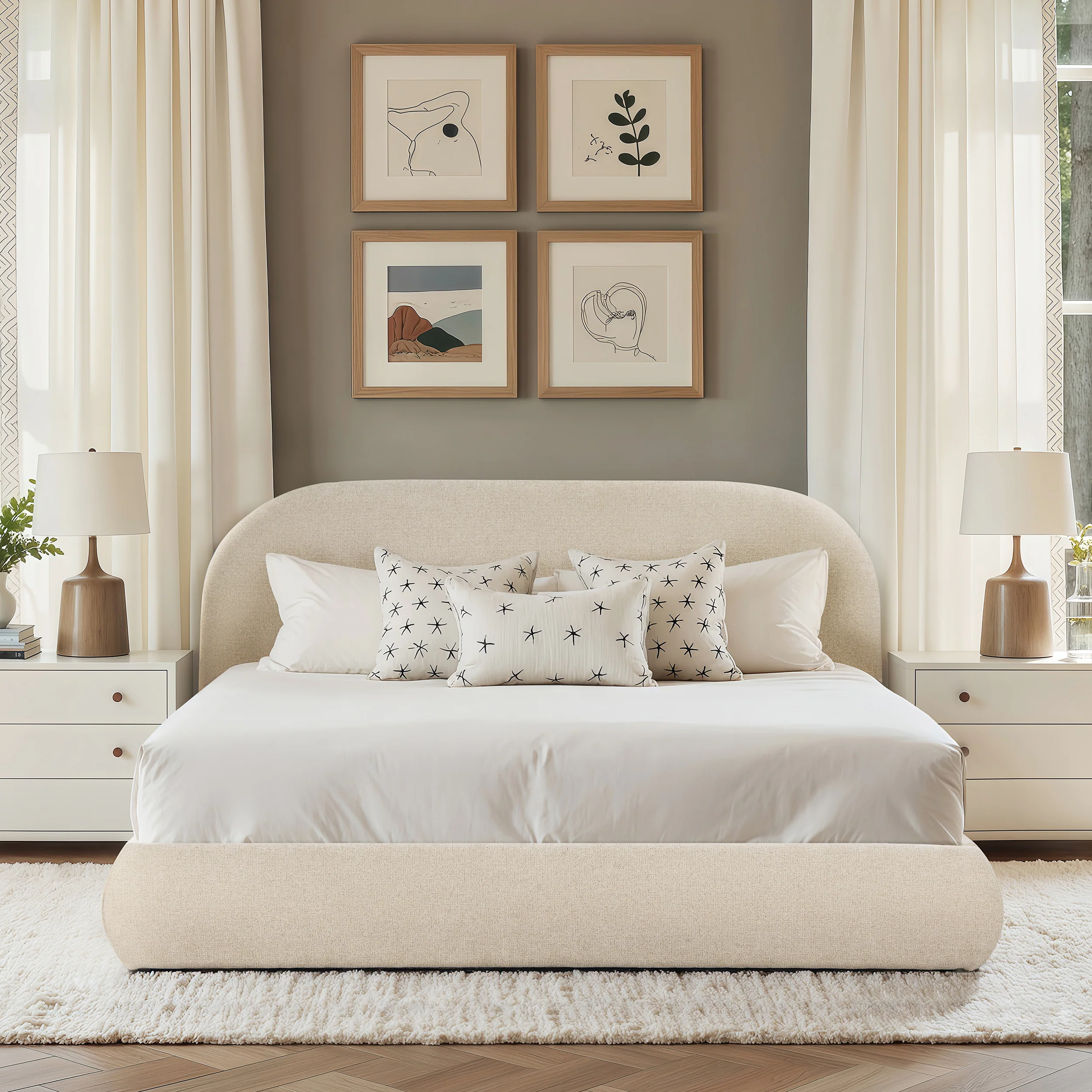 Archie Upholstered Platform Bed - Image 2