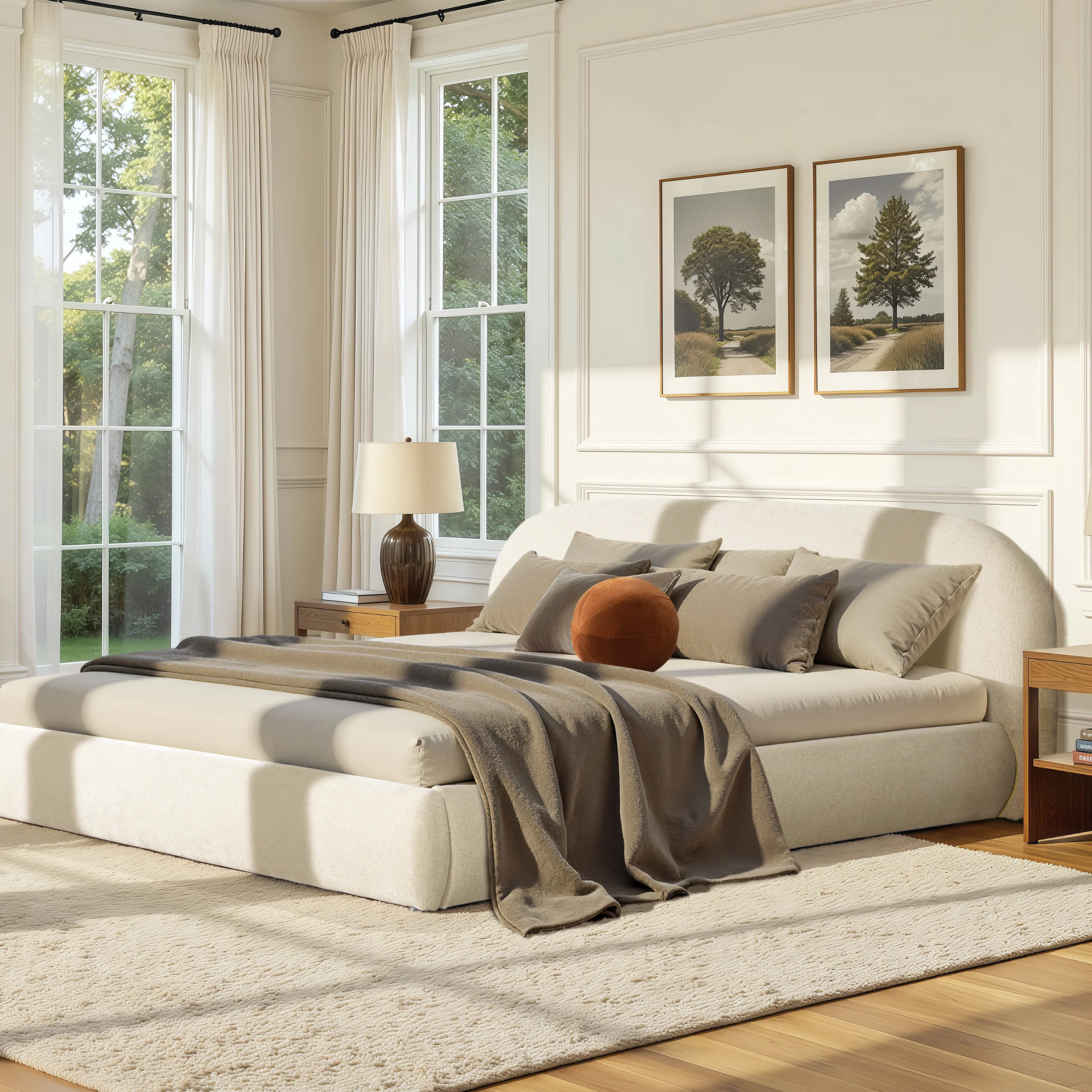 Archie Upholstered Platform Bed - Image 4