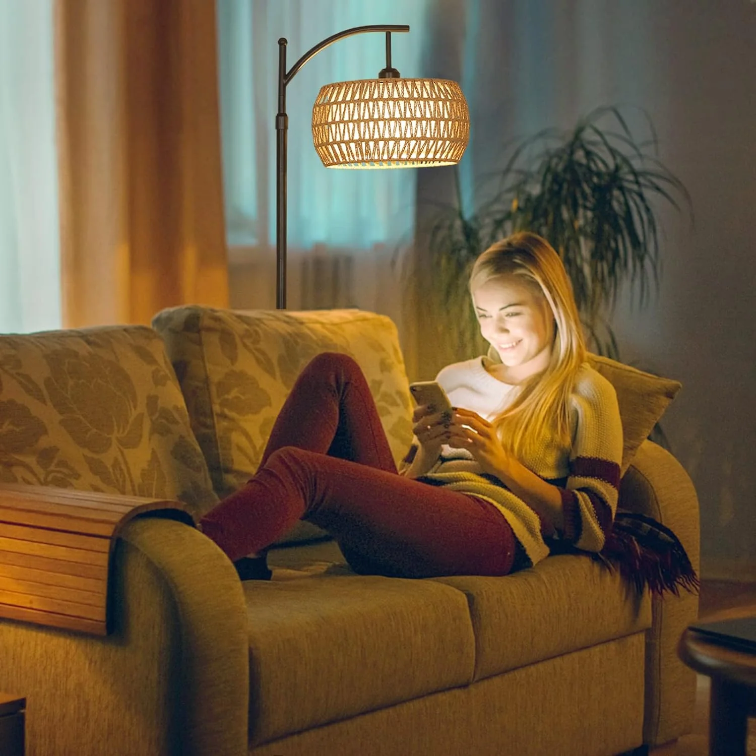 Ataraxis Floor Lamp with 3 Color Temperatures and Double Drum Shade - Image 12