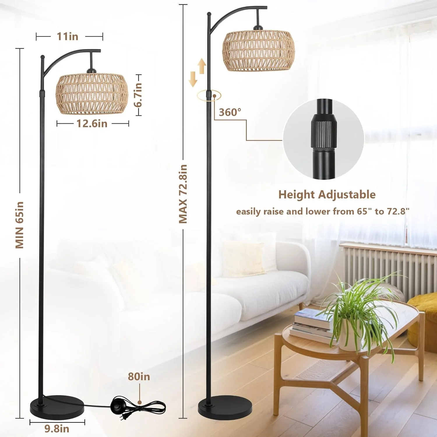 Ataraxis Floor Lamp with 3 Color Temperatures and Double Drum Shade - Image 18