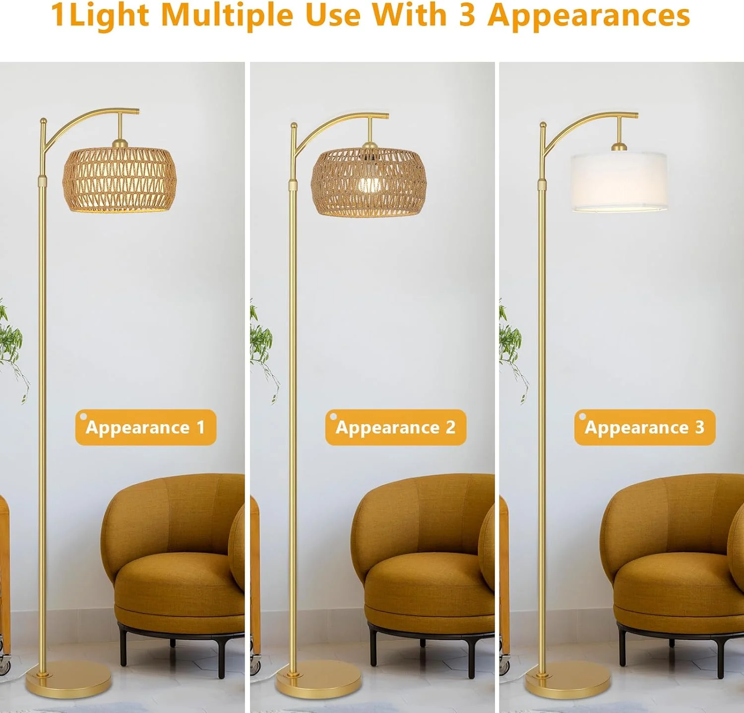 Ataraxis Floor Lamp with 3 Color Temperatures and Double Drum Shade - Image 4