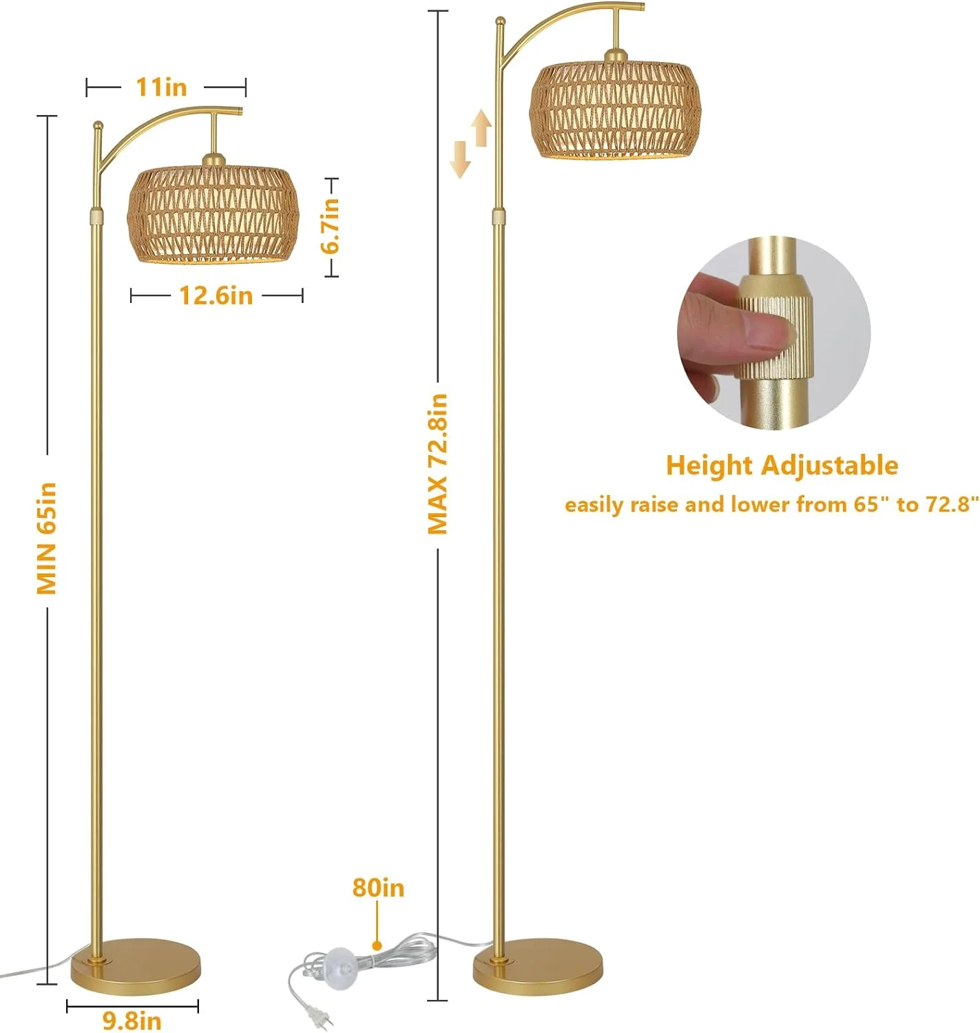 Ataraxis Floor Lamp with 3 Color Temperatures and Double Drum Shade - Image 9
