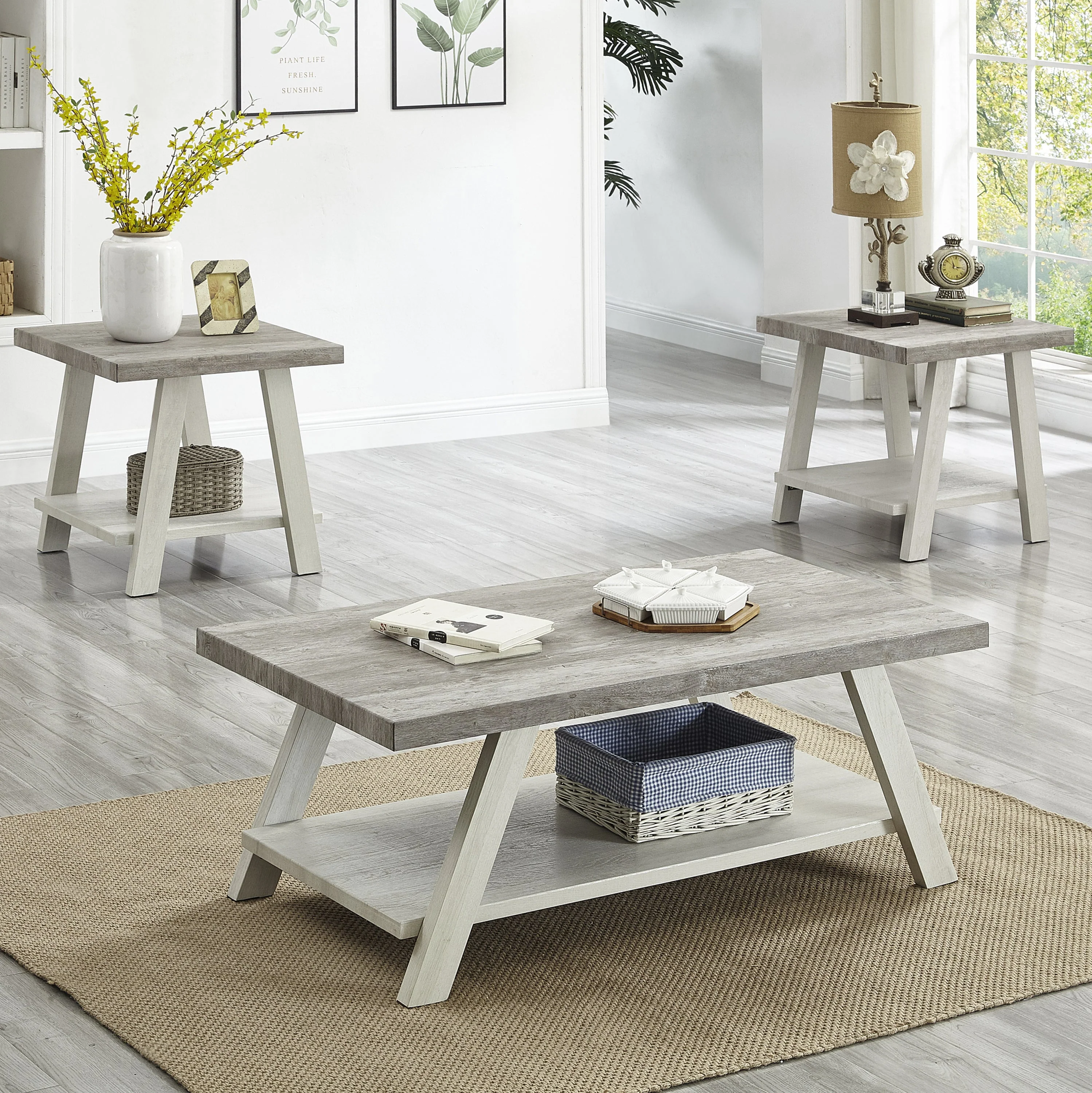 Athens Contemporary 3-Piece Table Set - Image 2