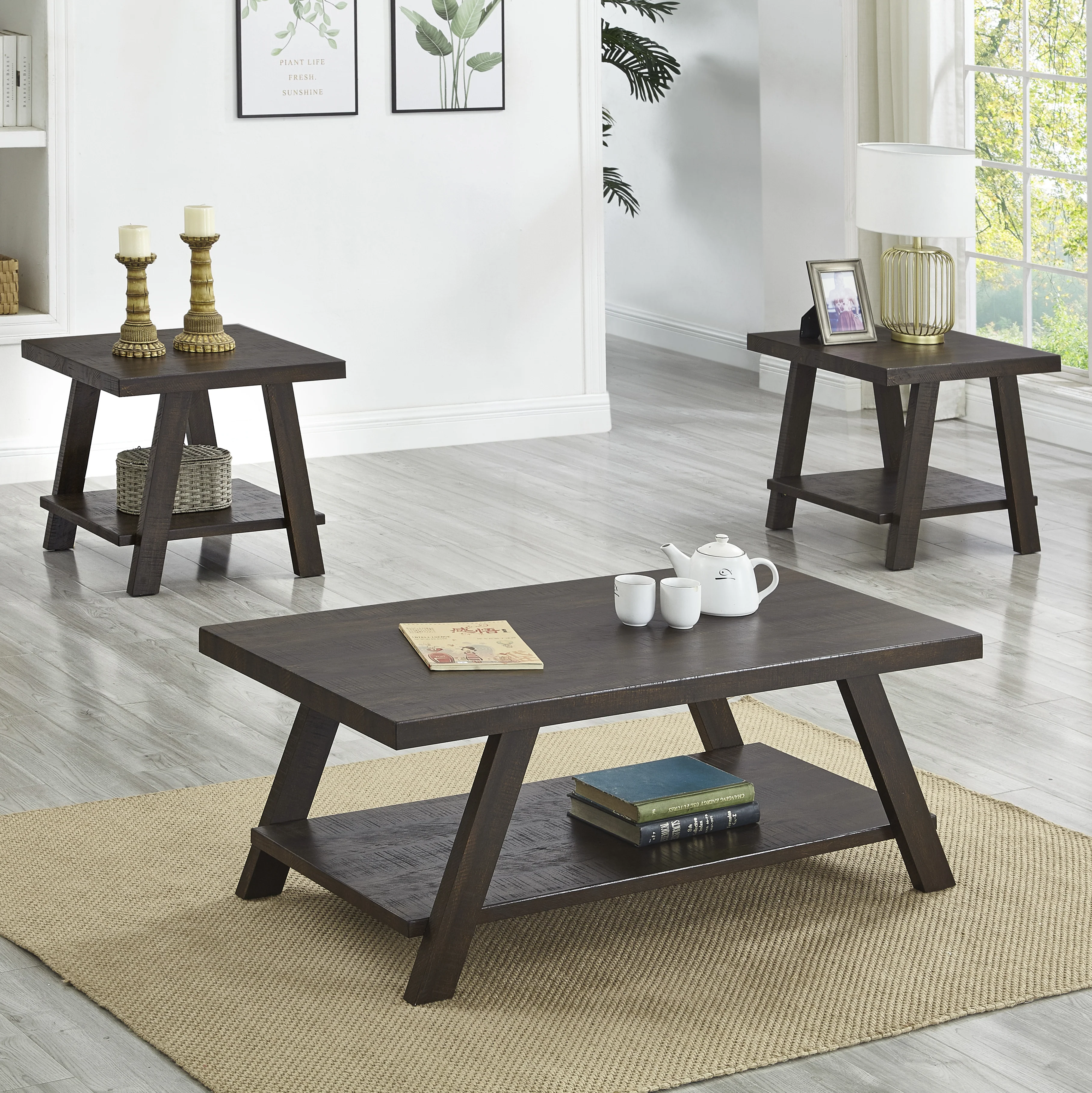 Athens Contemporary 3-Piece Table Set - Image 3