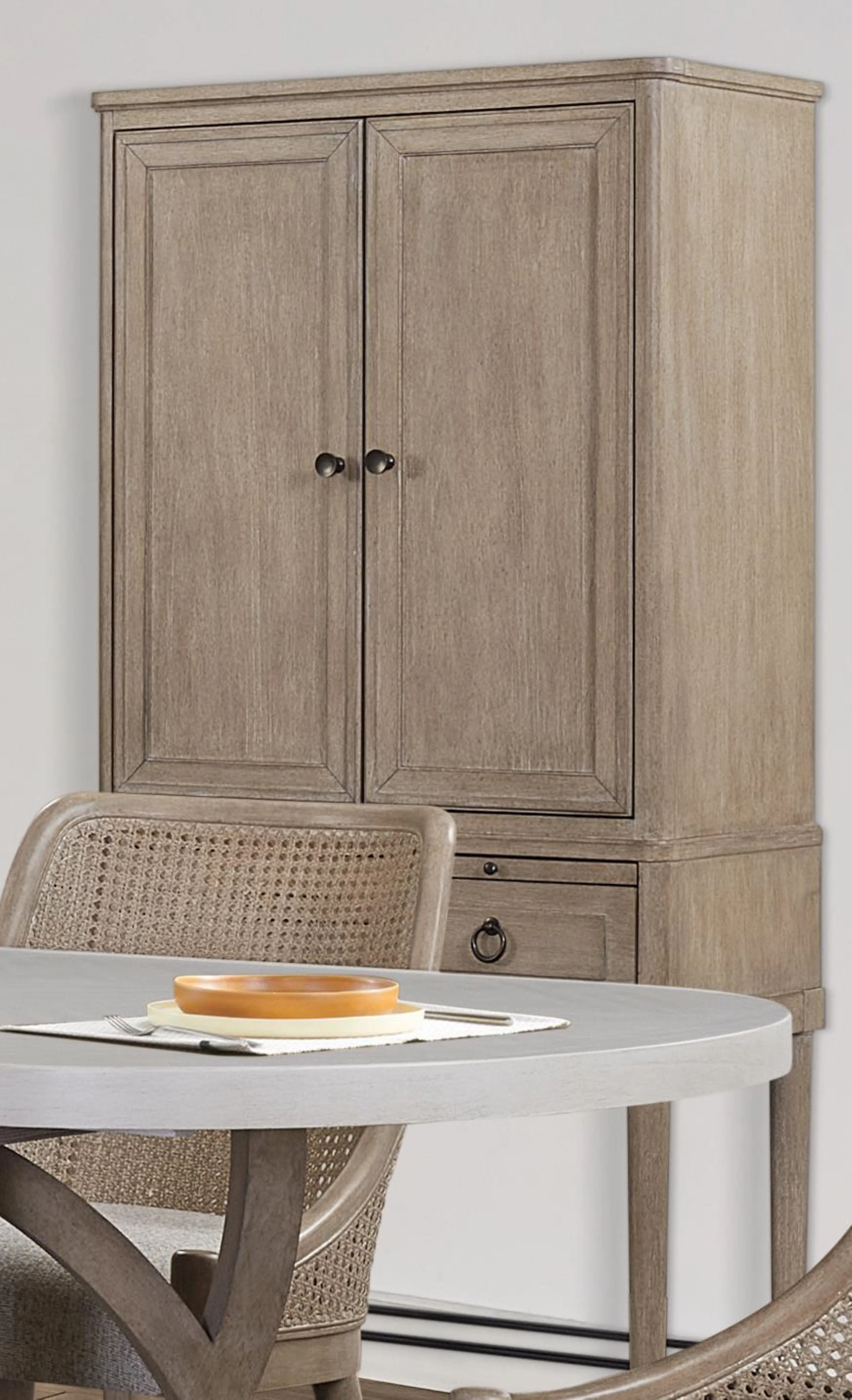 Bar Cabinet in Sand Colored Finish - Image 5
