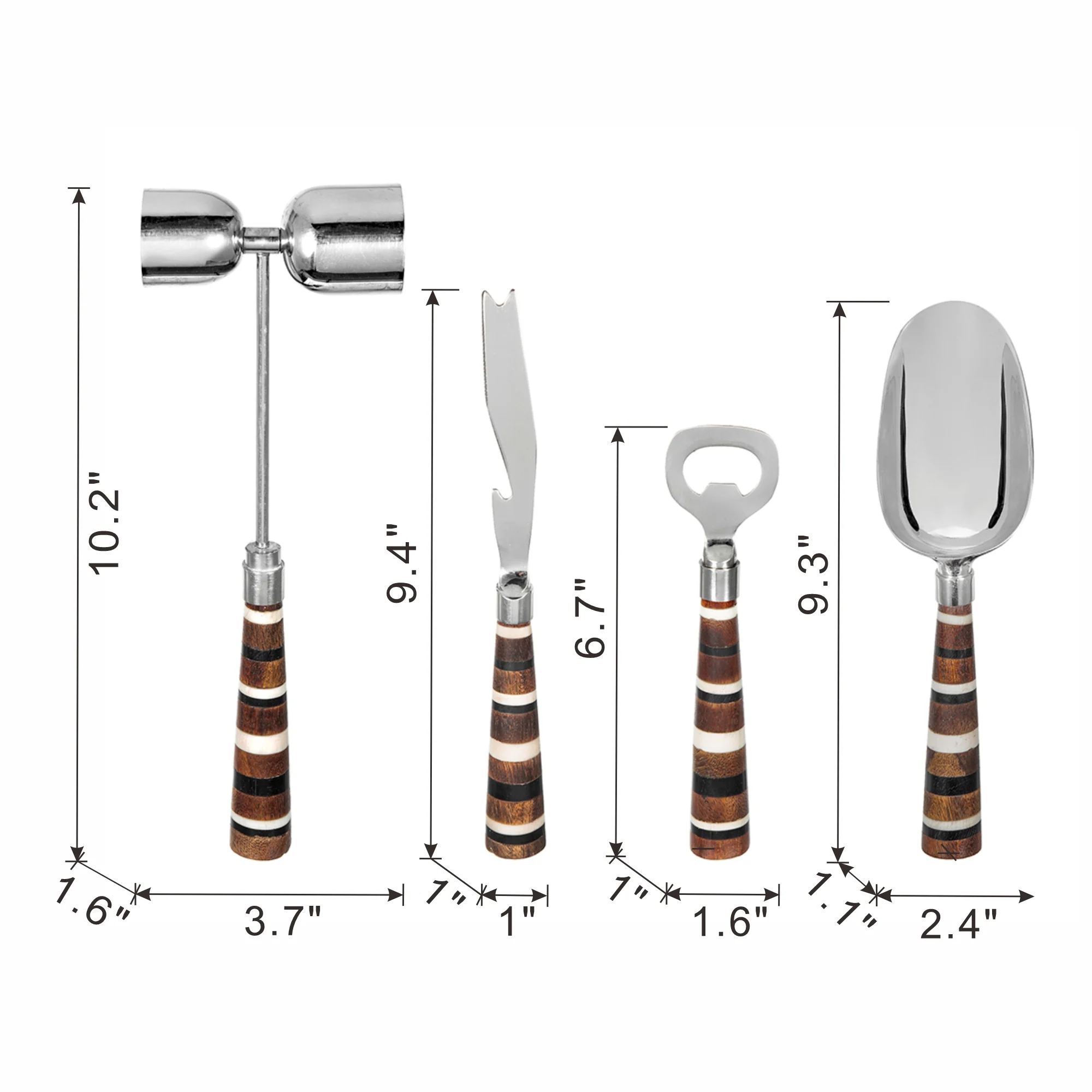 Barware Tools, Set of 4 - Image 5