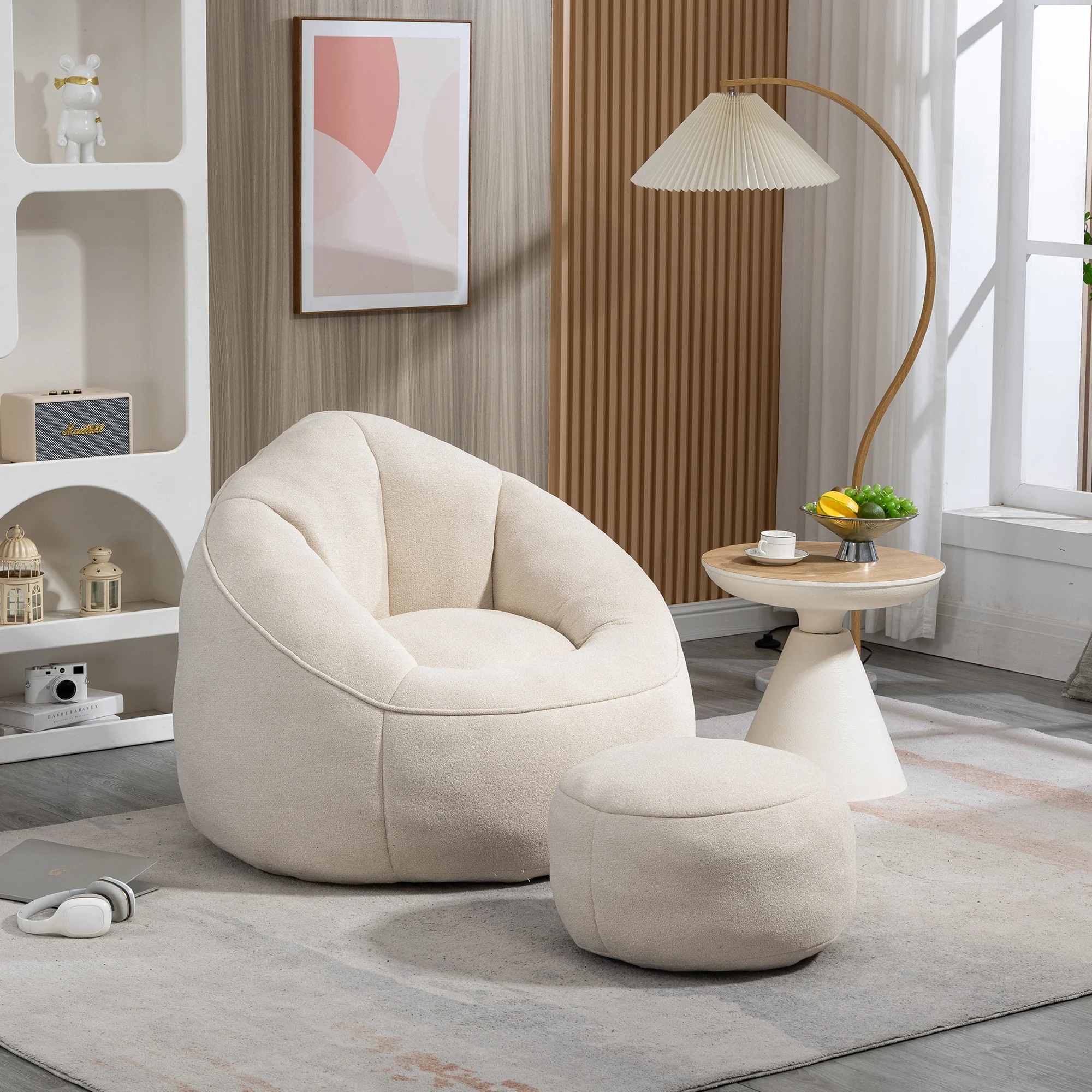 Bean Bag Sofa Chair with High-Pressure Foam and Footrest - Image 10