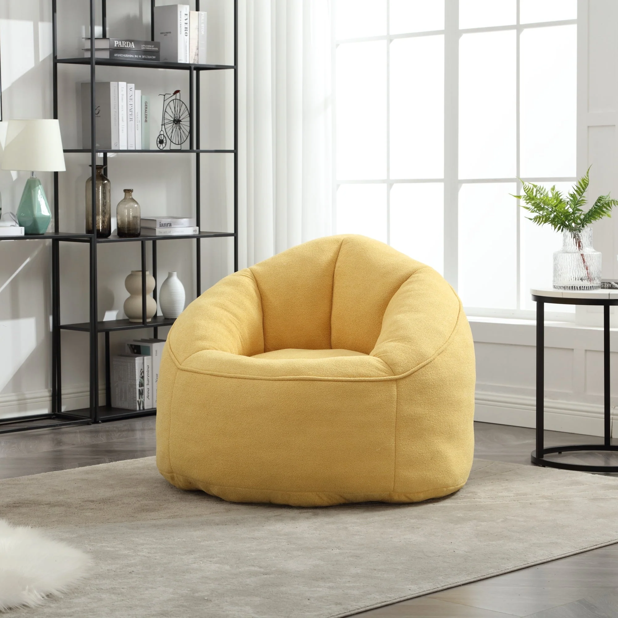 Bean Bag Sofa Chair with High-Pressure Foam and Footrest - Image 107