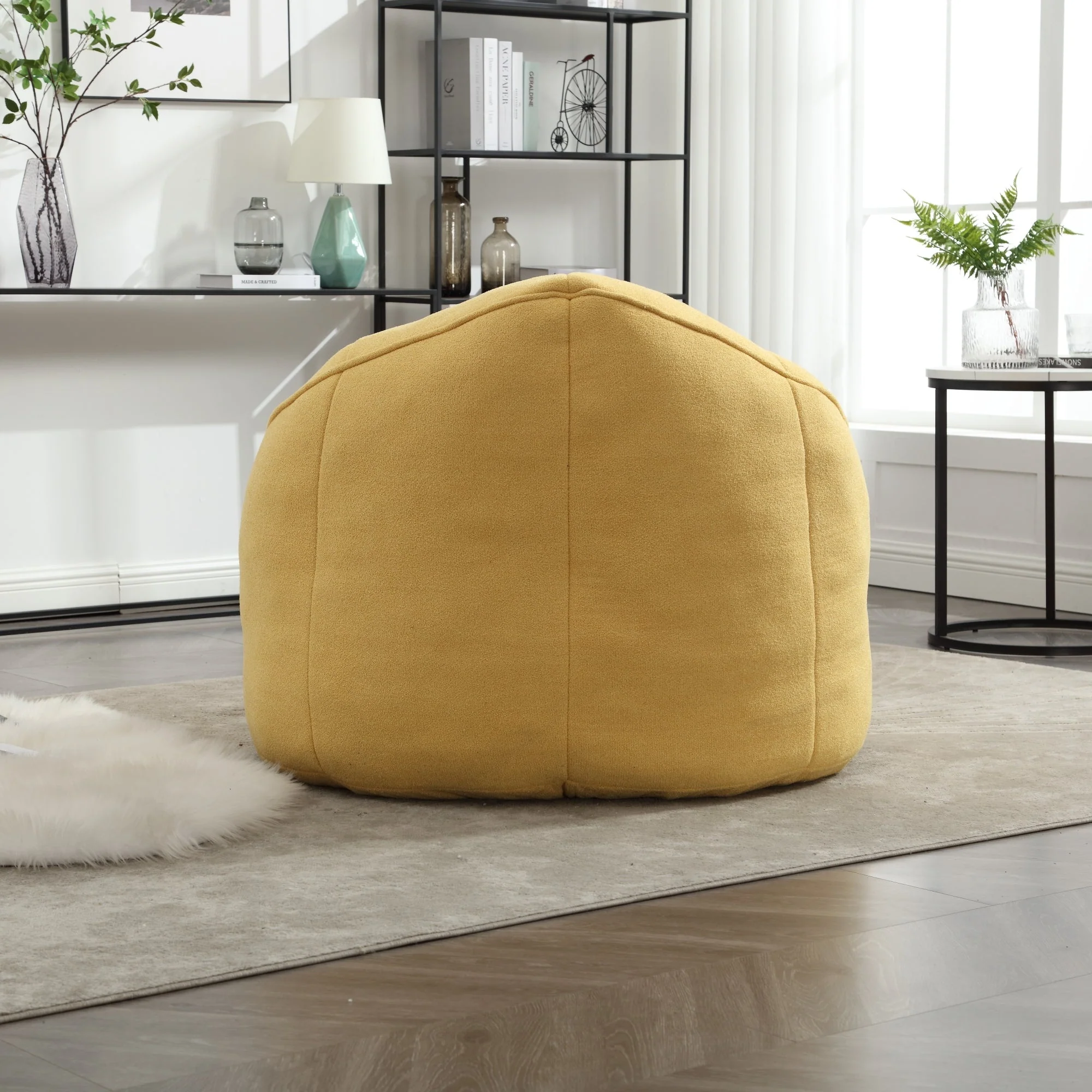 Bean Bag Sofa Chair with High-Pressure Foam and Footrest - Image 111