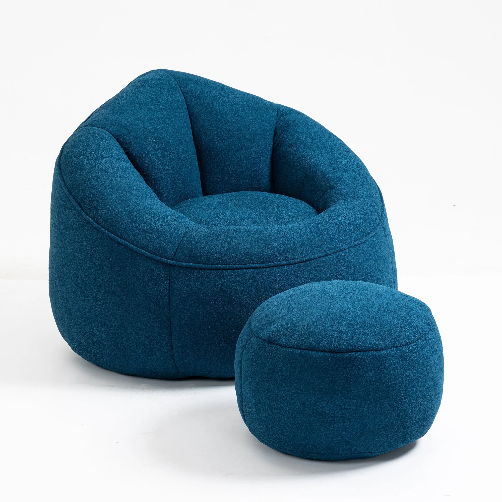 Bean Bag Sofa Chair with High-Pressure Foam and Footrest - Image 130