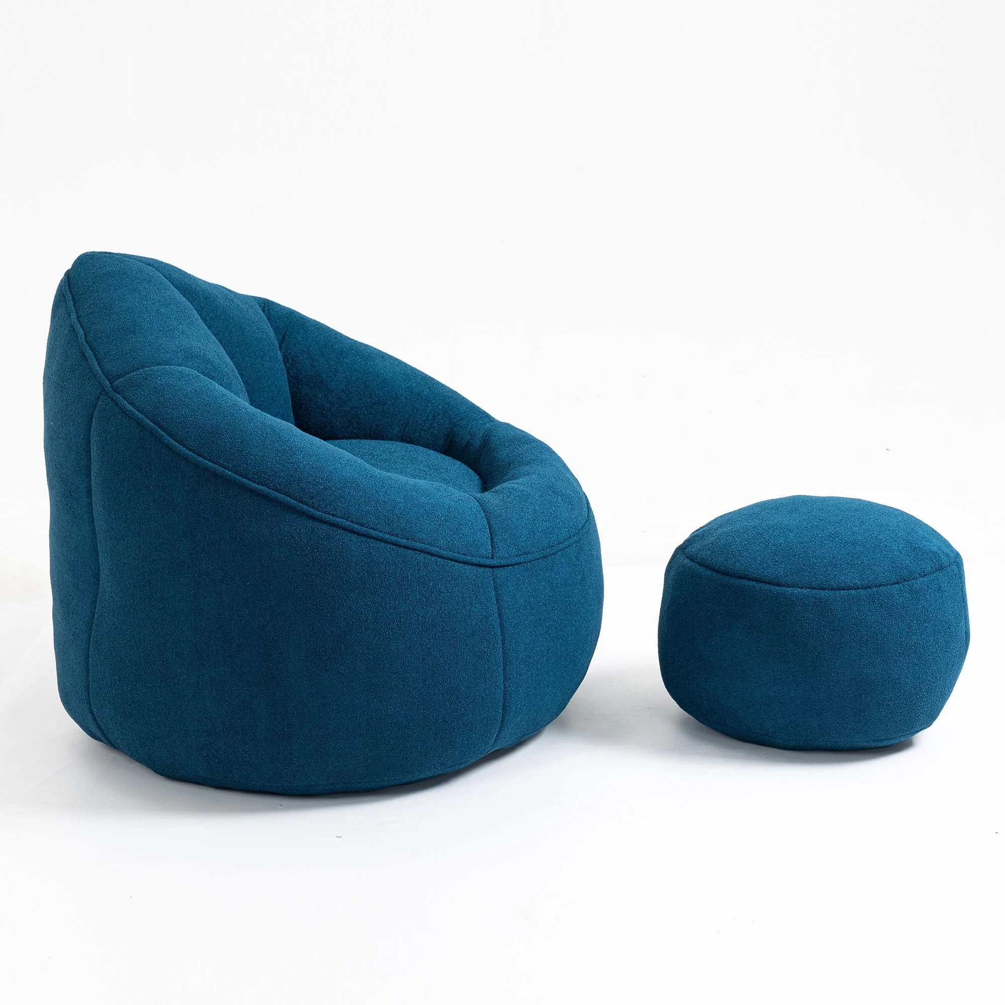 Bean Bag Sofa Chair with High-Pressure Foam and Footrest - Image 145