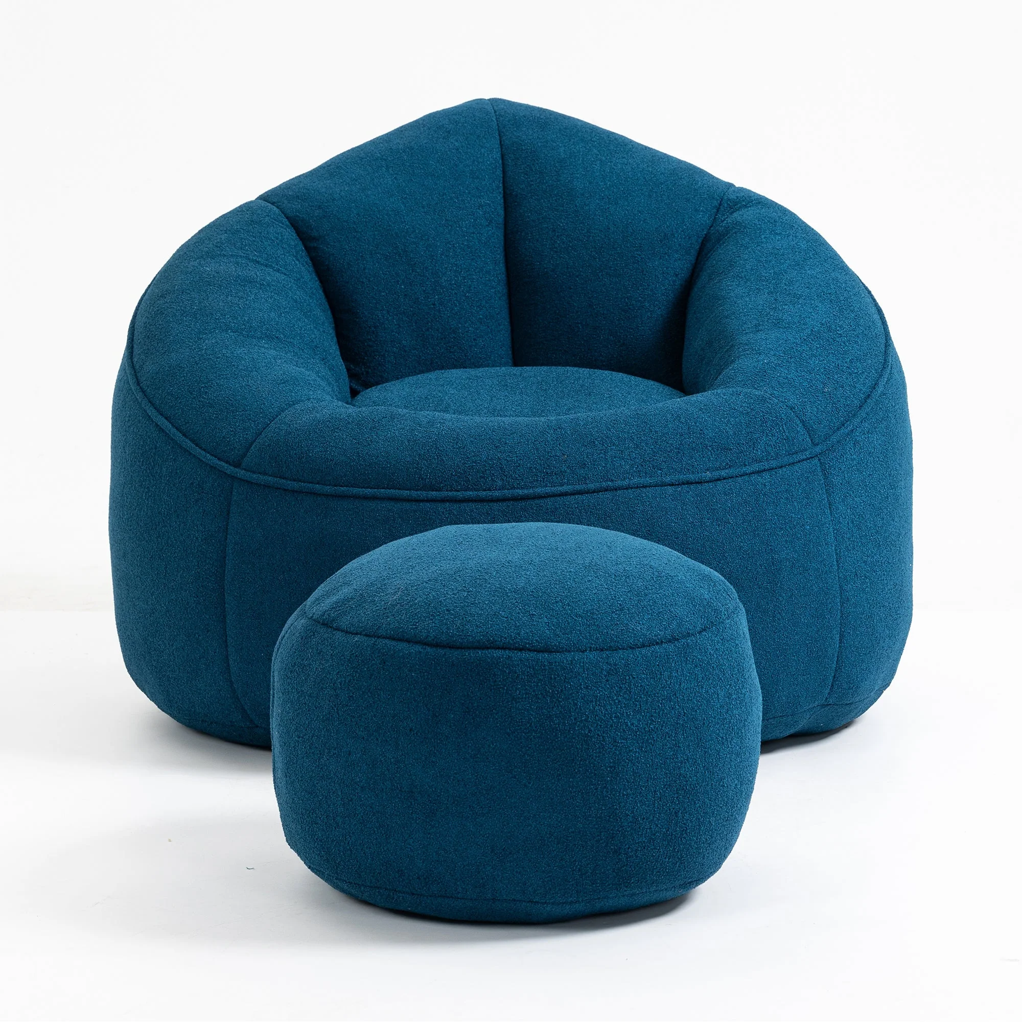 Bean Bag Sofa Chair with High-Pressure Foam and Footrest - Image 152