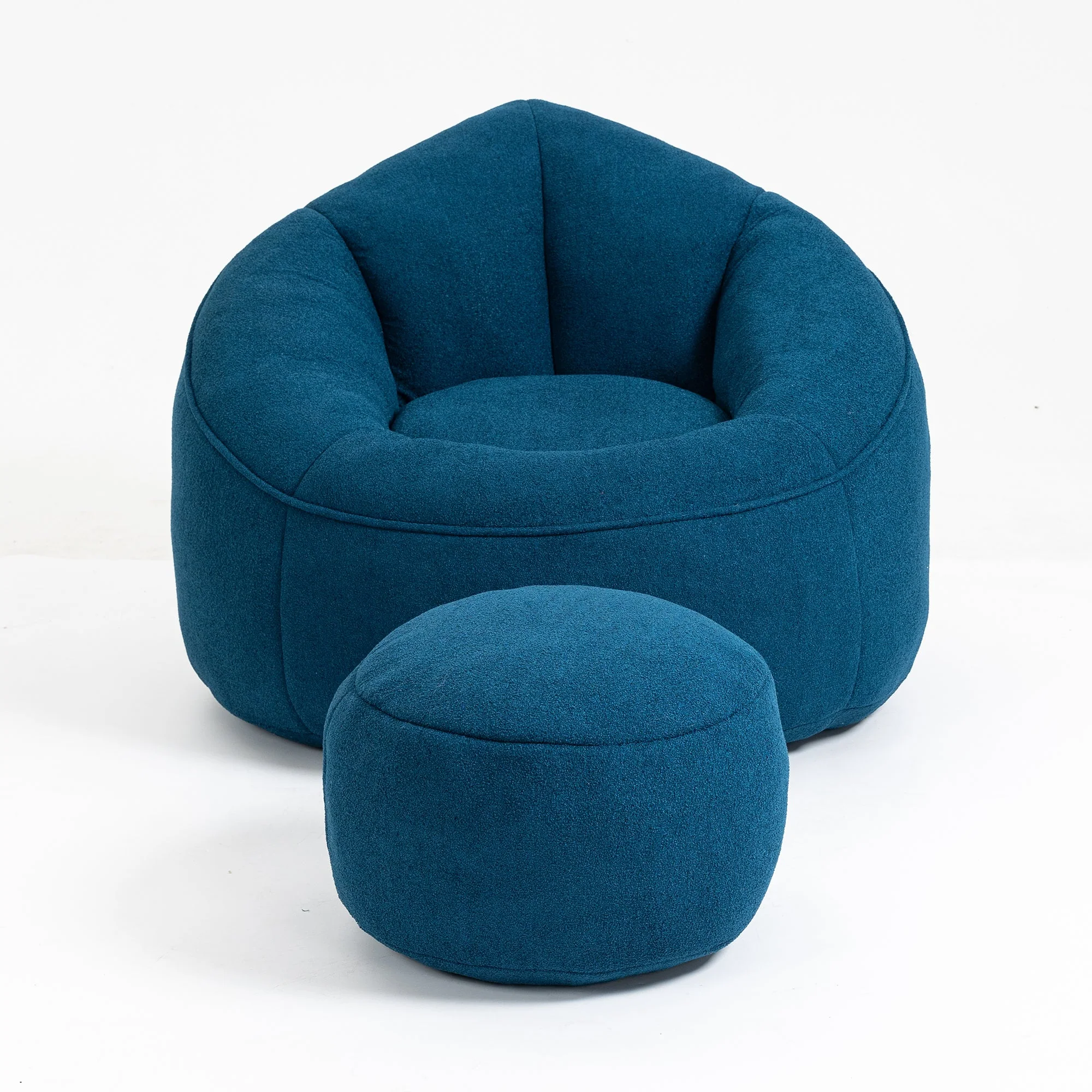 Bean Bag Sofa Chair with High-Pressure Foam and Footrest - Image 154