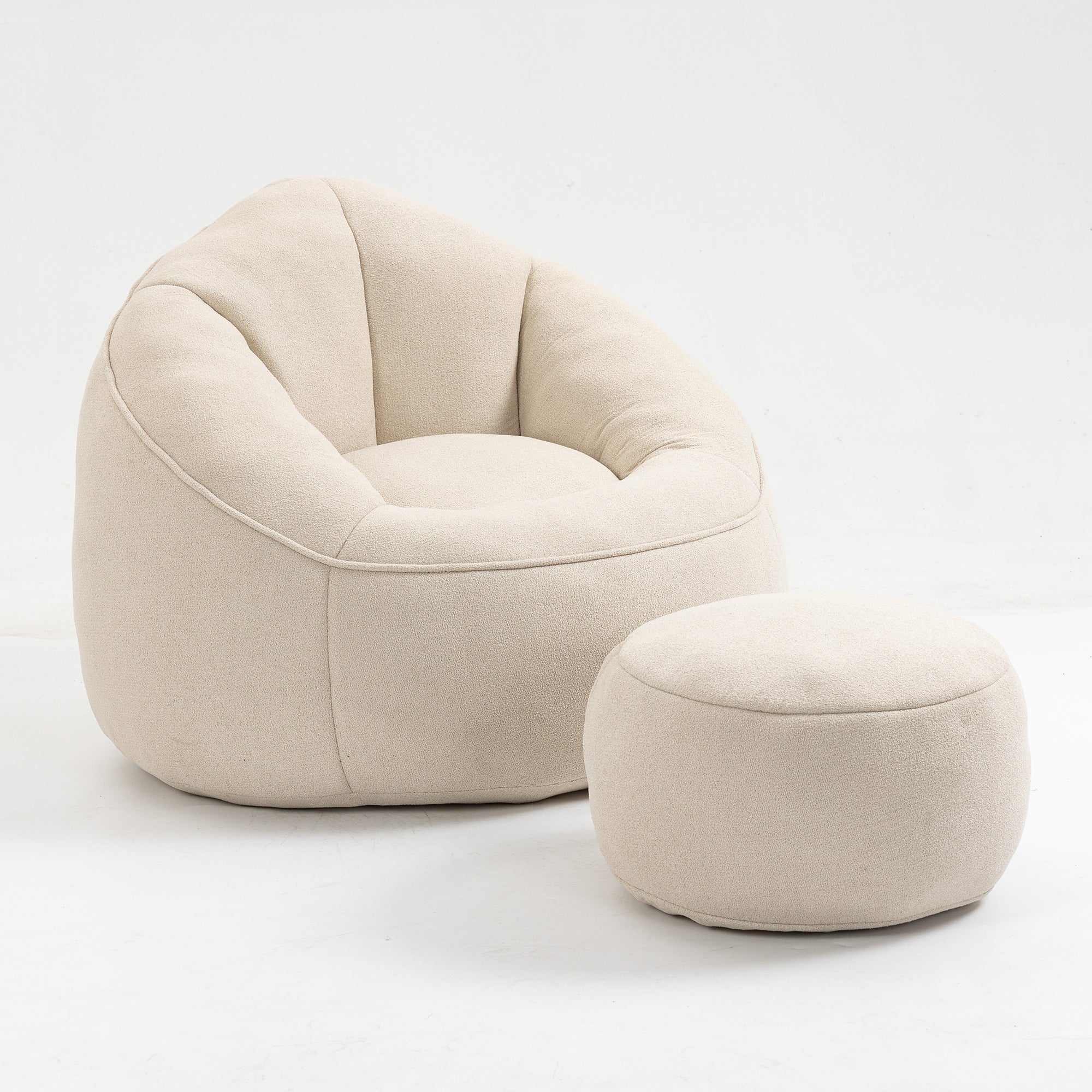 Bean Bag Sofa Chair with High-Pressure Foam and Footrest - Image 21