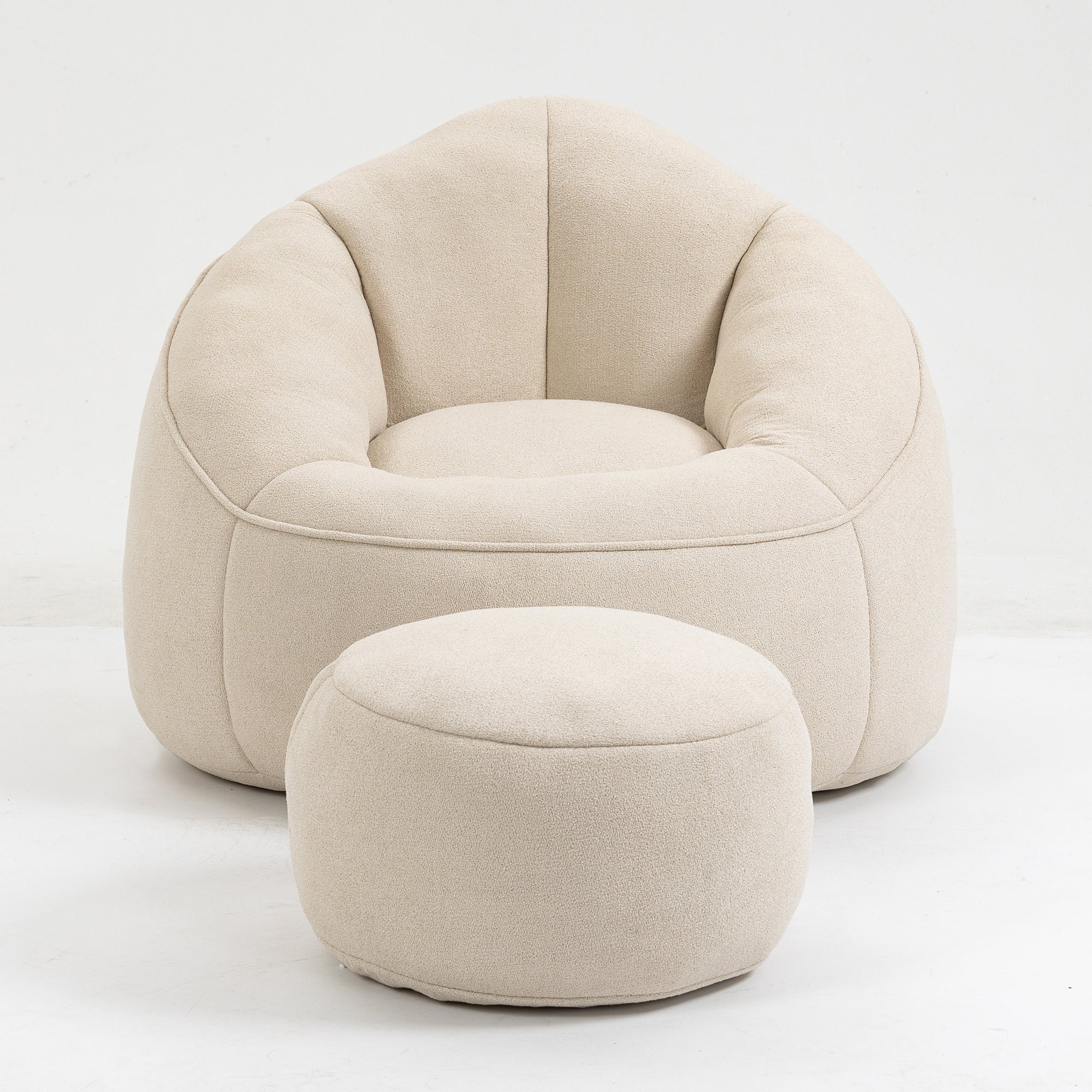 Bean Bag Sofa Chair with High-Pressure Foam and Footrest - Image 24
