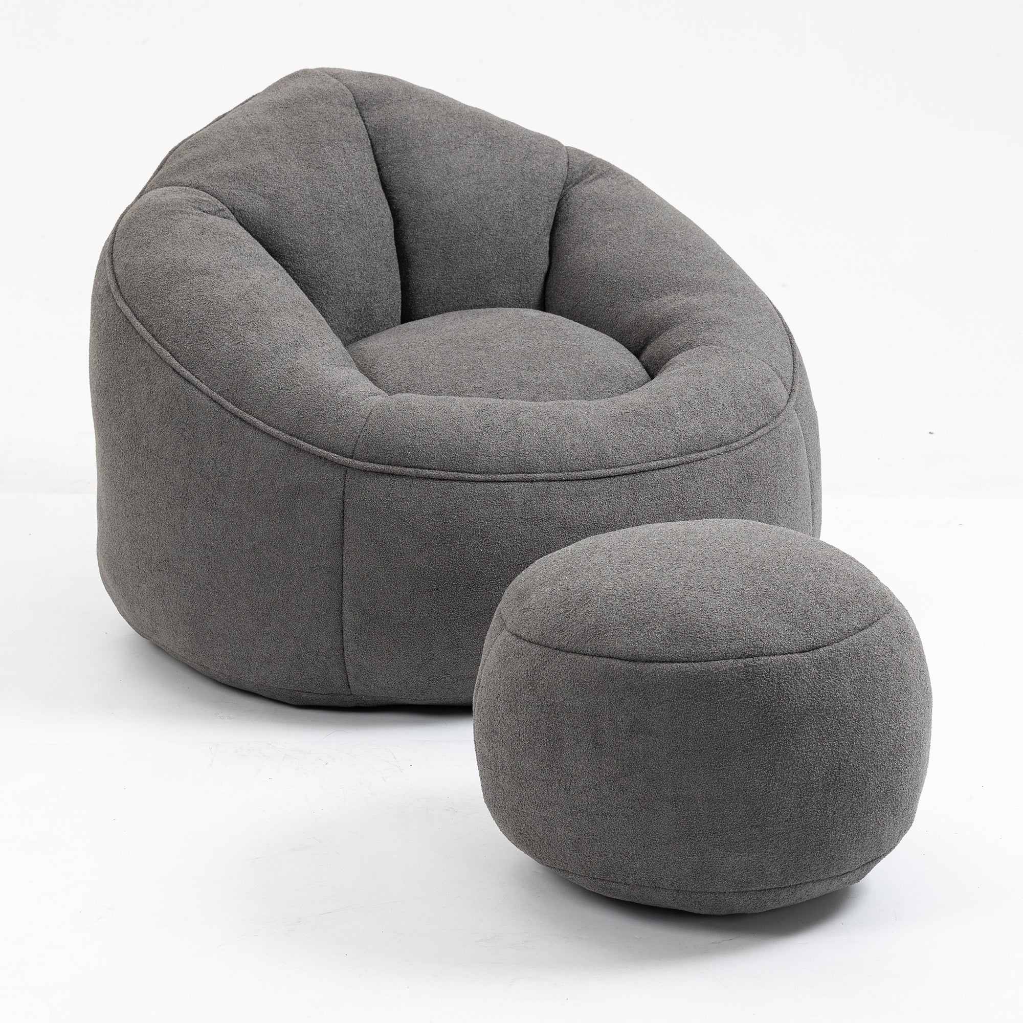 Bean Bag Sofa Chair with High-Pressure Foam and Footrest - Image 27