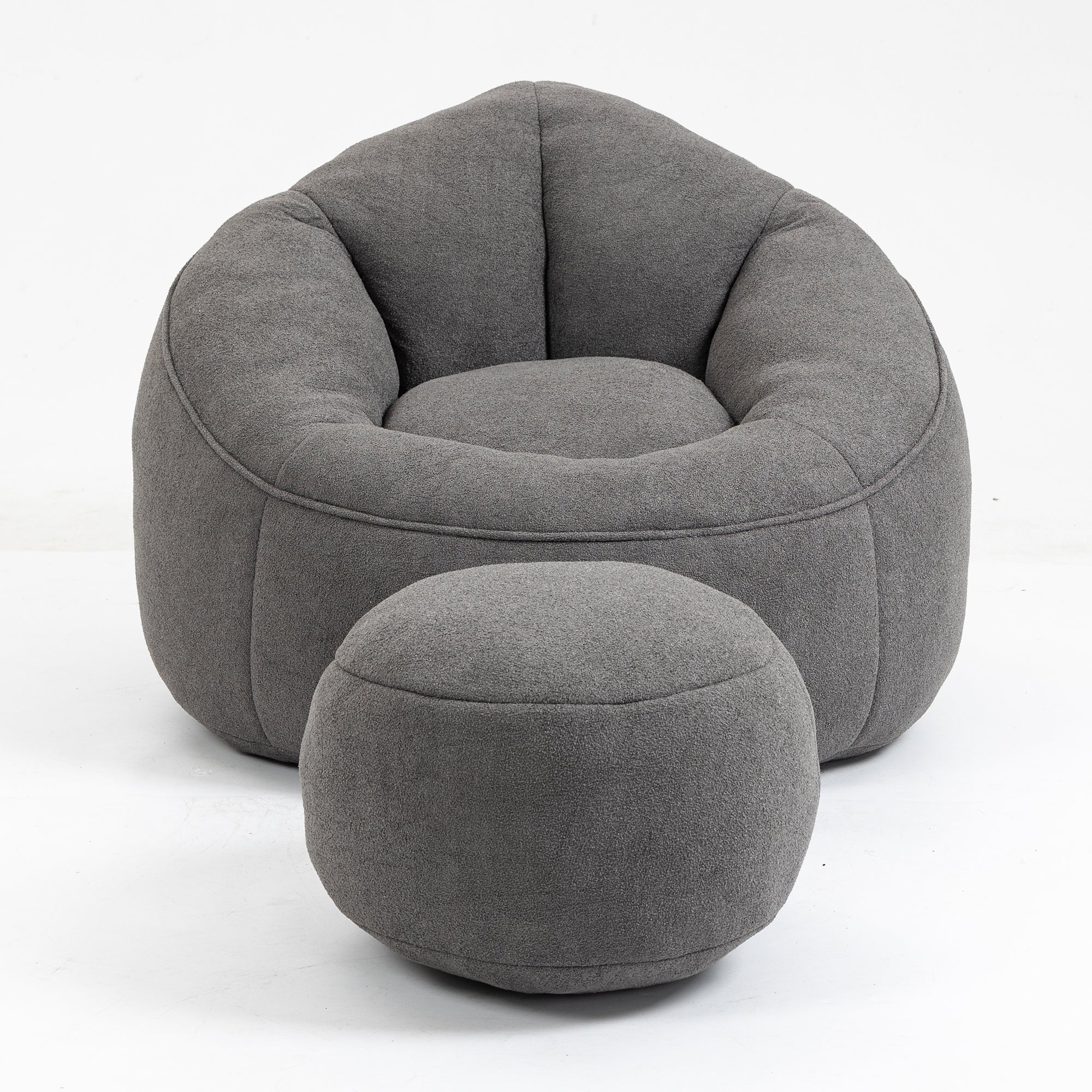 Bean Bag Sofa Chair with High-Pressure Foam and Footrest - Image 37