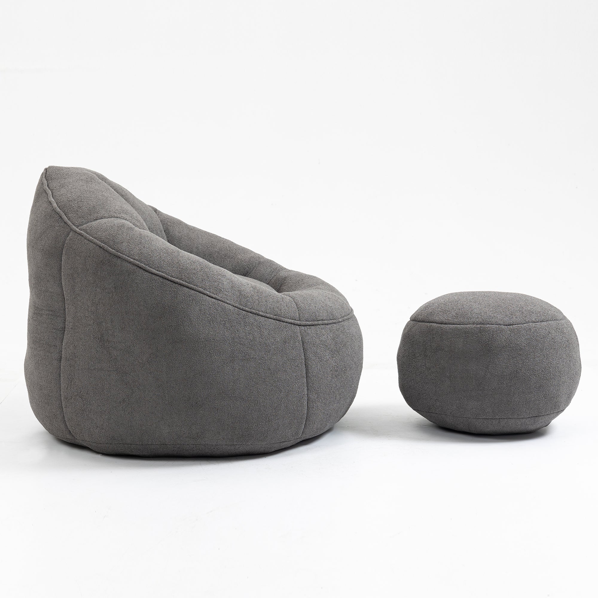 Bean Bag Sofa Chair with High-Pressure Foam and Footrest - Image 44