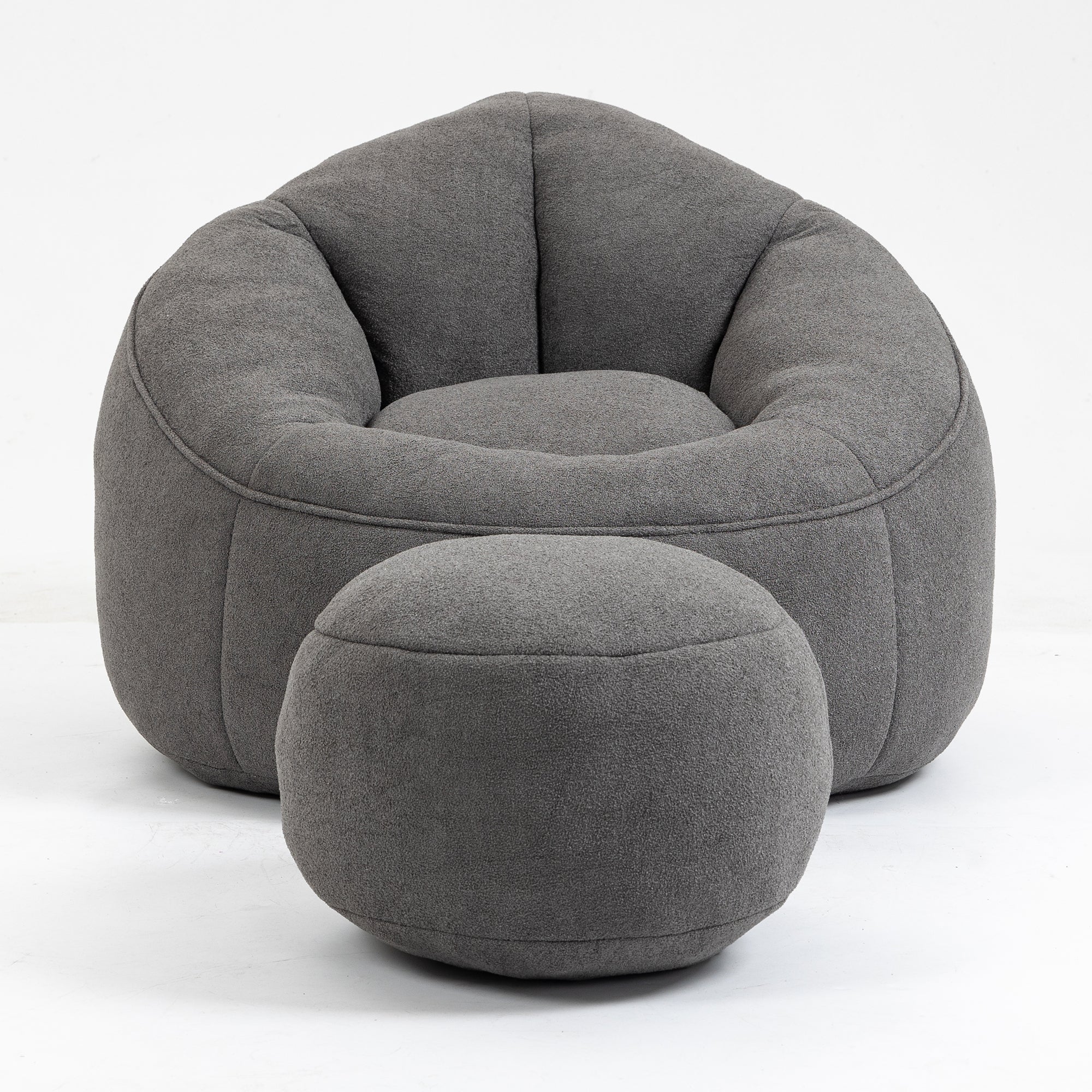 Bean Bag Sofa Chair with High-Pressure Foam and Footrest - Image 49