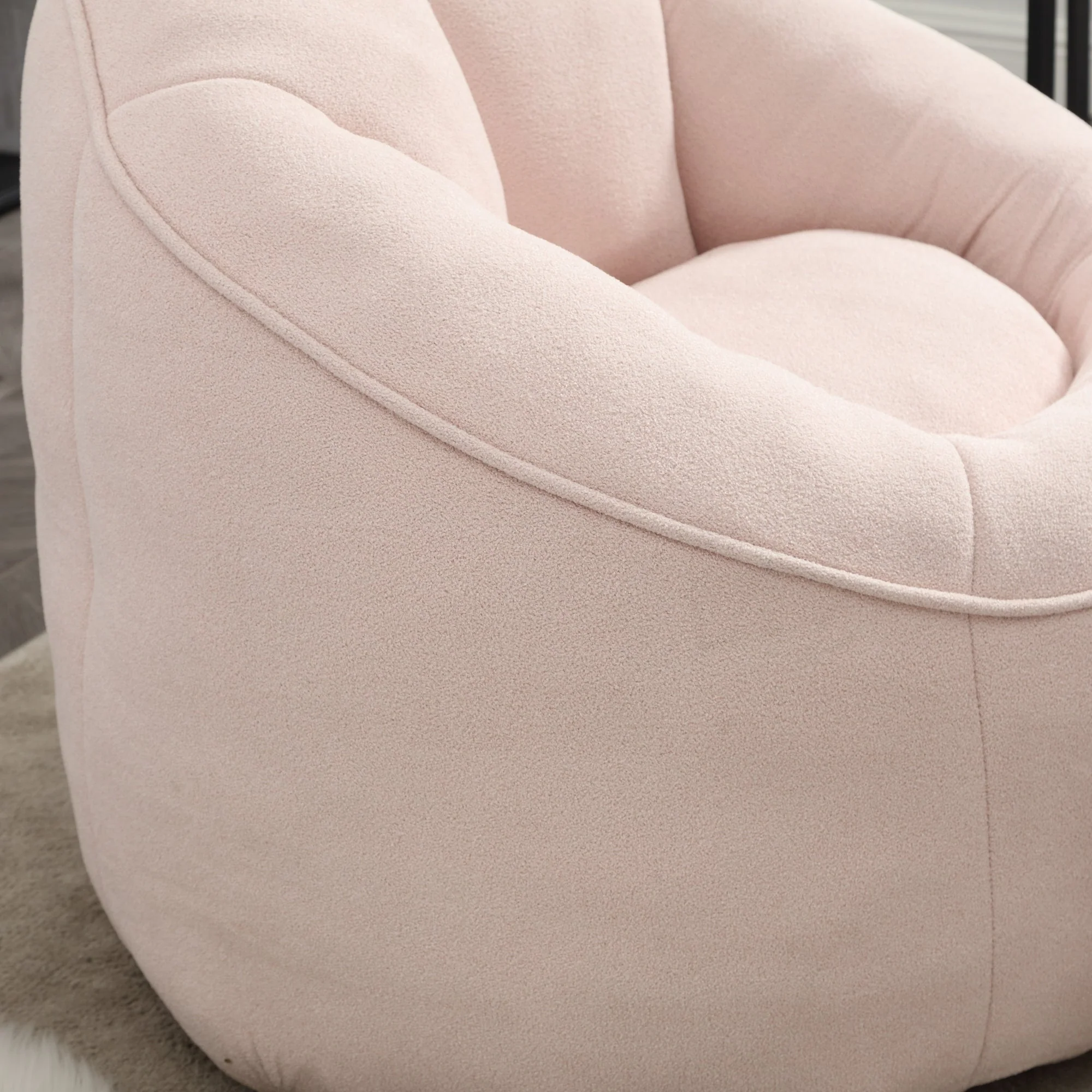 Bean Bag Sofa Chair with High-Pressure Foam and Footrest - Image 58