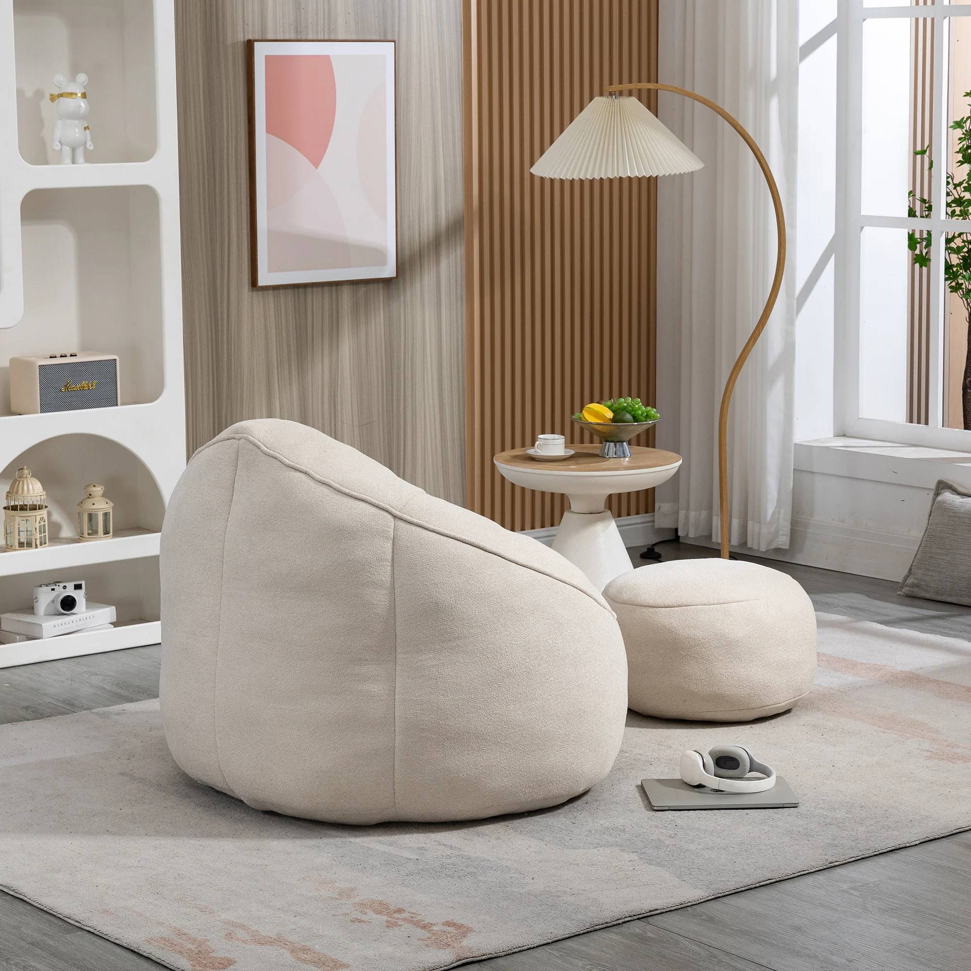 Bean Bag Sofa Chair with High-Pressure Foam and Footrest - Image 6