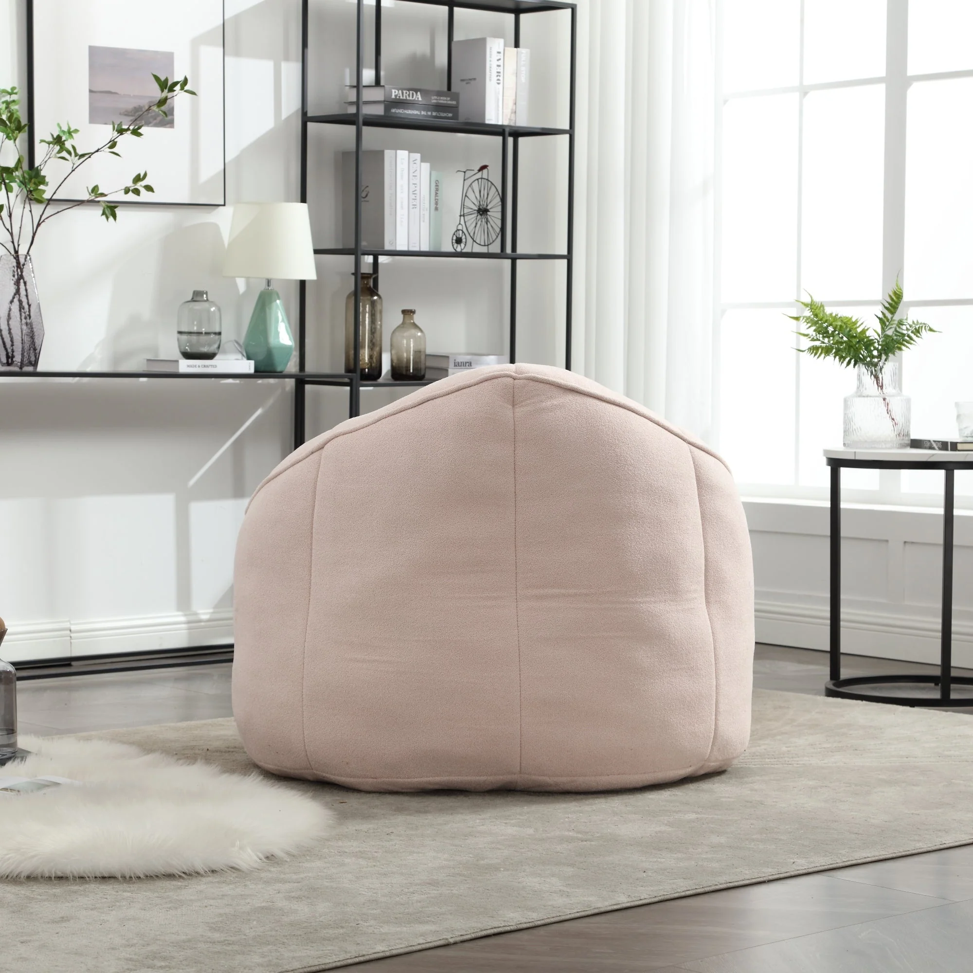 Bean Bag Sofa Chair with High-Pressure Foam and Footrest - Image 63