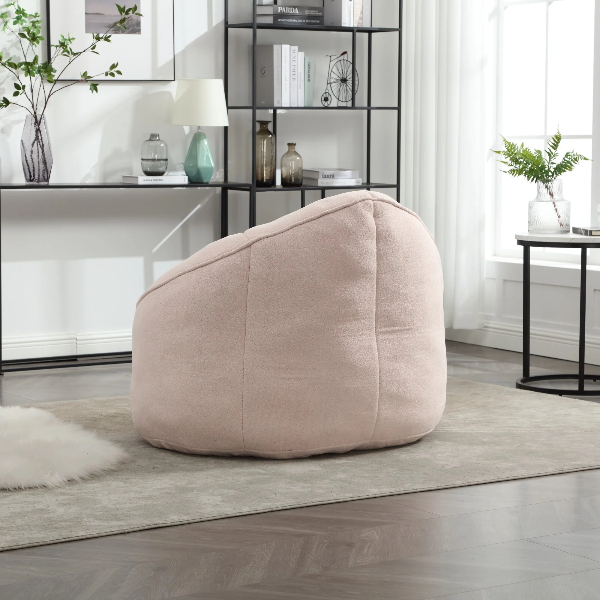 Bean Bag Sofa Chair with High-Pressure Foam and Footrest - Image 65