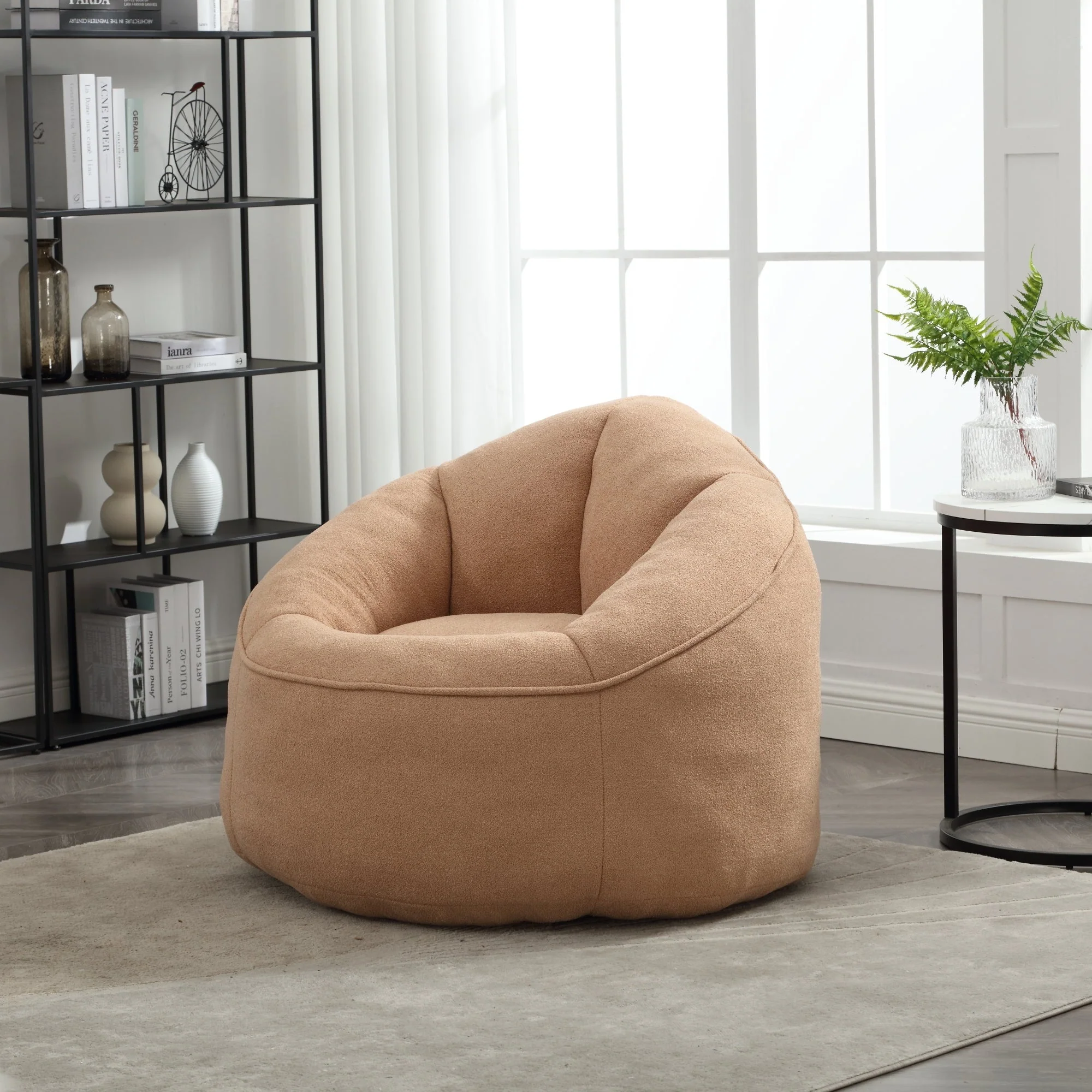 Bean Bag Sofa Chair with High-Pressure Foam and Footrest - Image 81