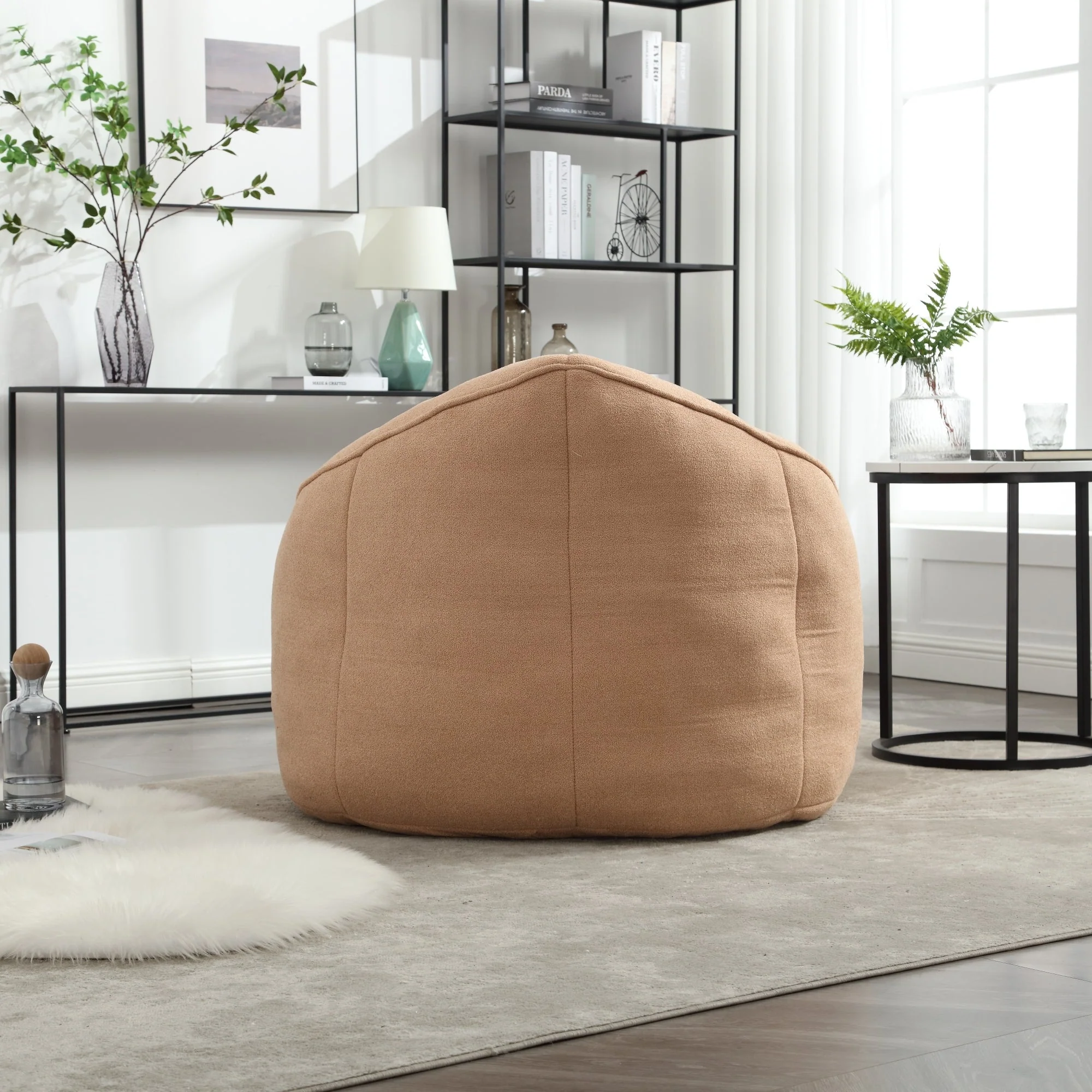 Bean Bag Sofa Chair with High-Pressure Foam and Footrest - Image 85
