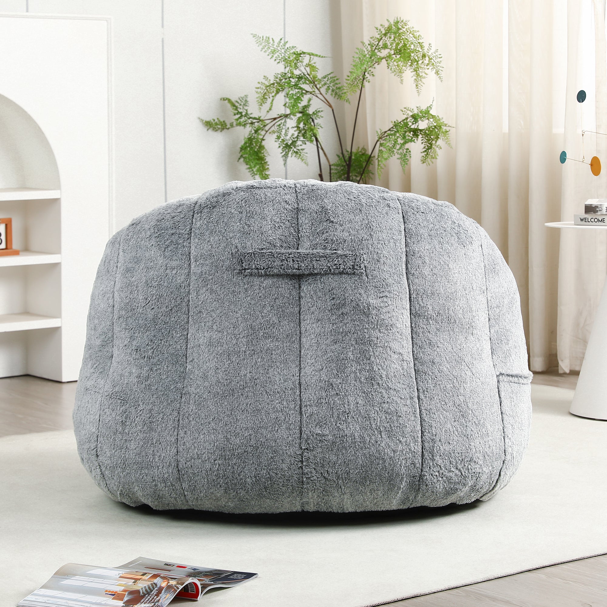 Beanbag Sofa Chair with Armrests Stuffed with High-Density Foam - Image 20
