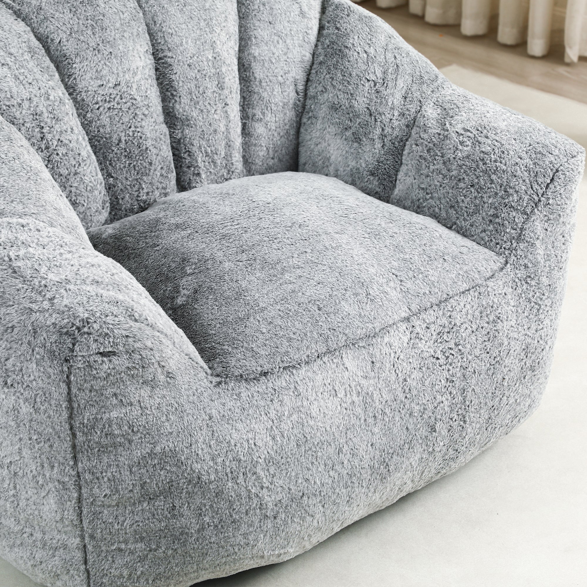 Beanbag Sofa Chair with Armrests Stuffed with High-Density Foam - Image 23