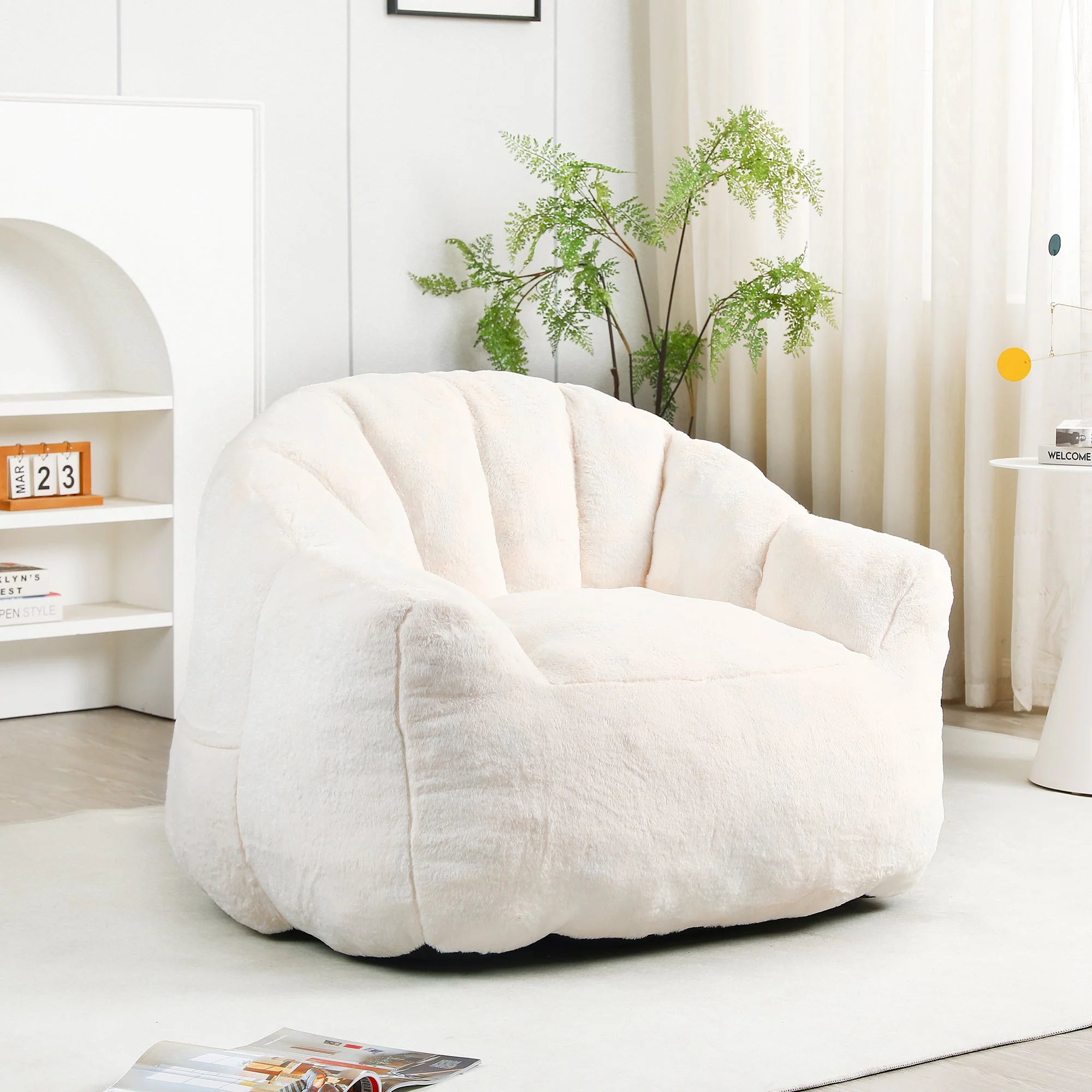 Beanbag Sofa Chair with Armrests Stuffed with High-Density Foam - Image 29